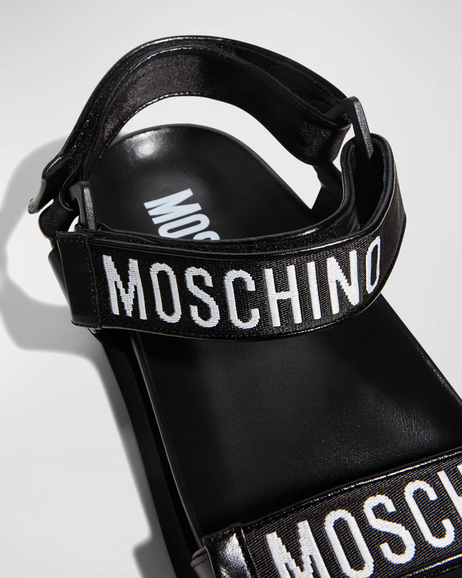 Moschino Men's Logo Tape Sandals Neiman Marcus