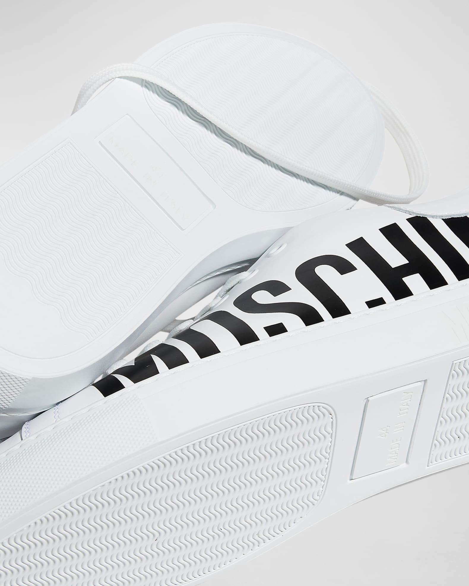 Moschino Men's Logo Leather Low-Top Sneakers | Neiman Marcus