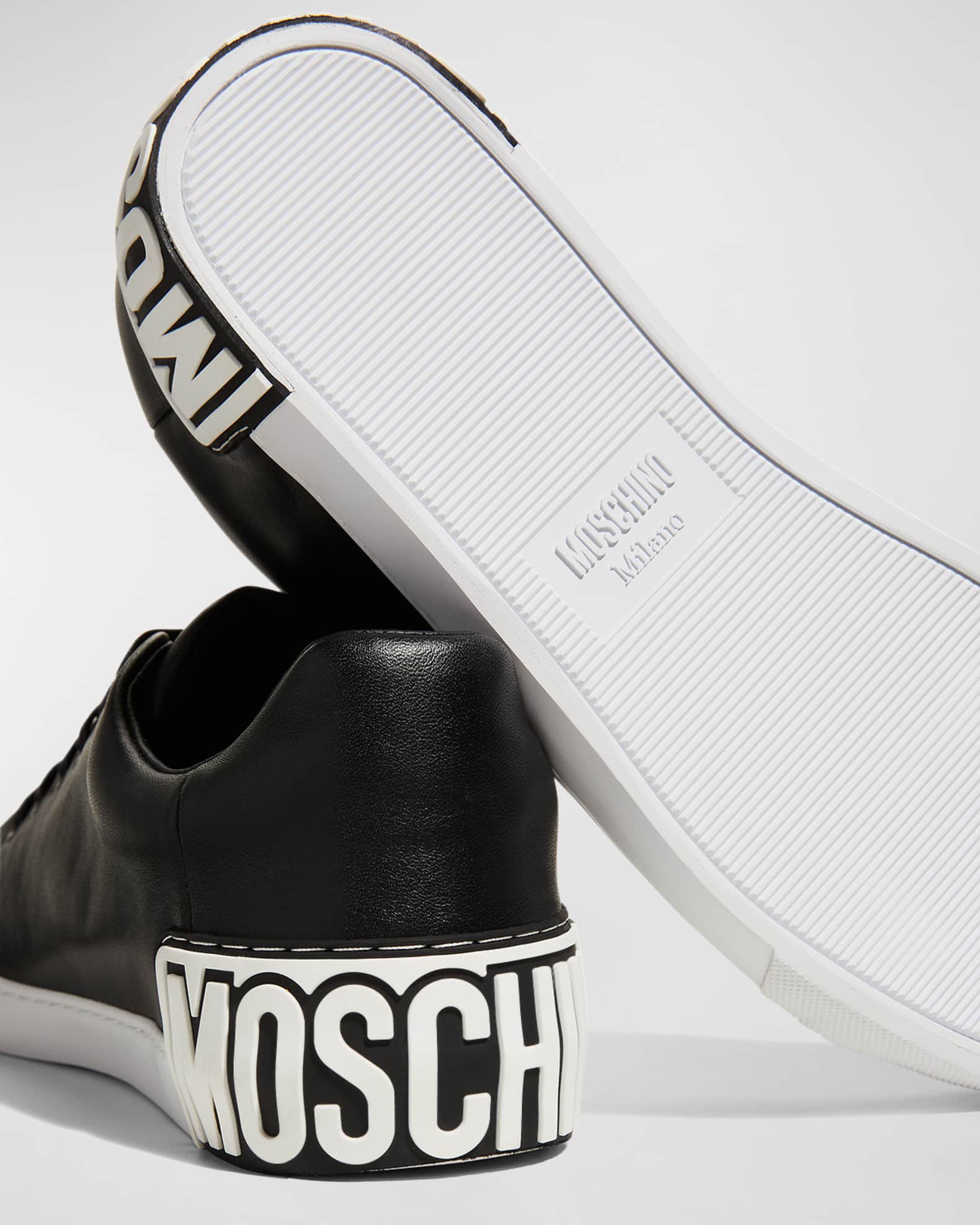 Moschino Black Fabric Low Top Sneakers