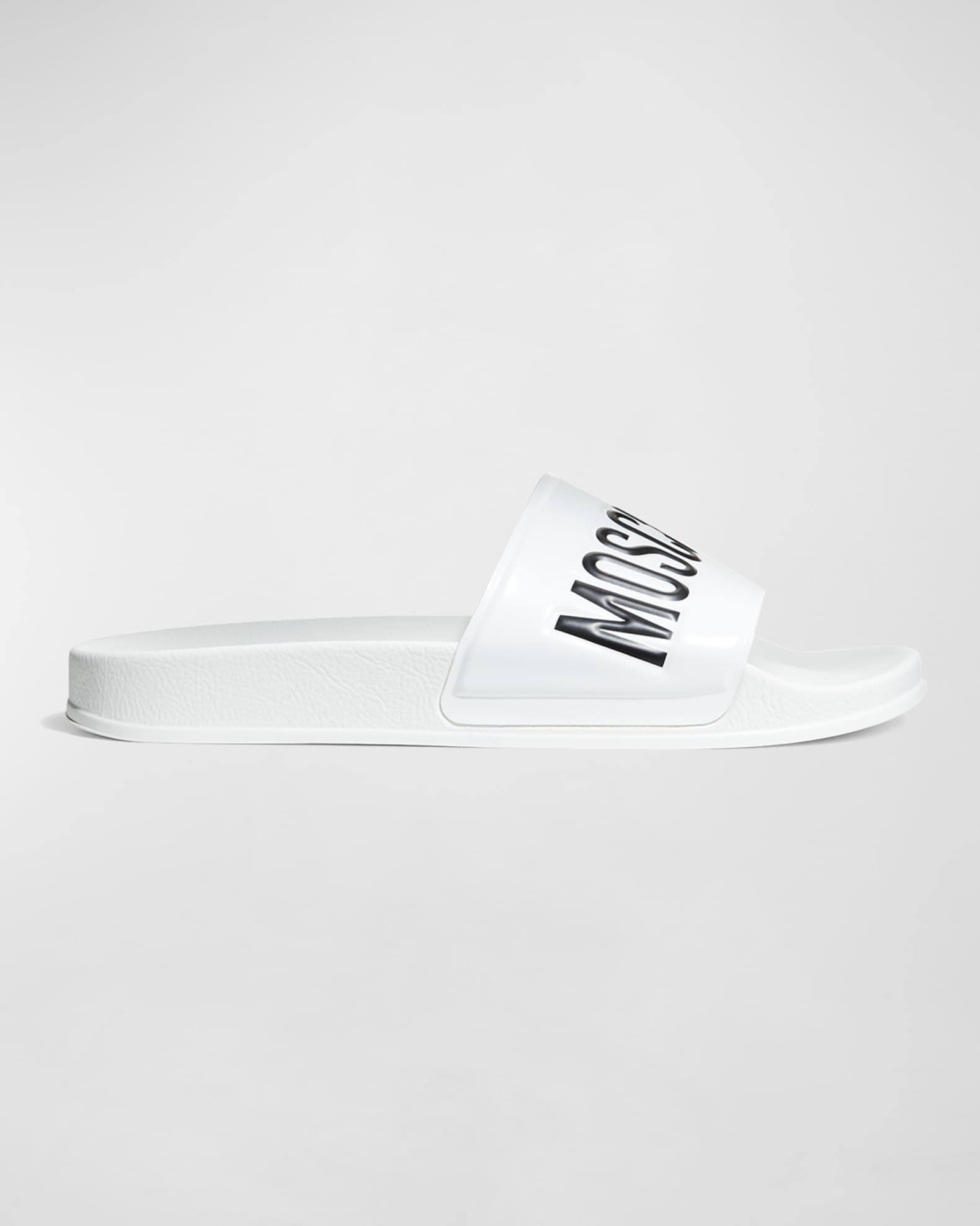 Moschino Men's Logo Rubber Pool Slides