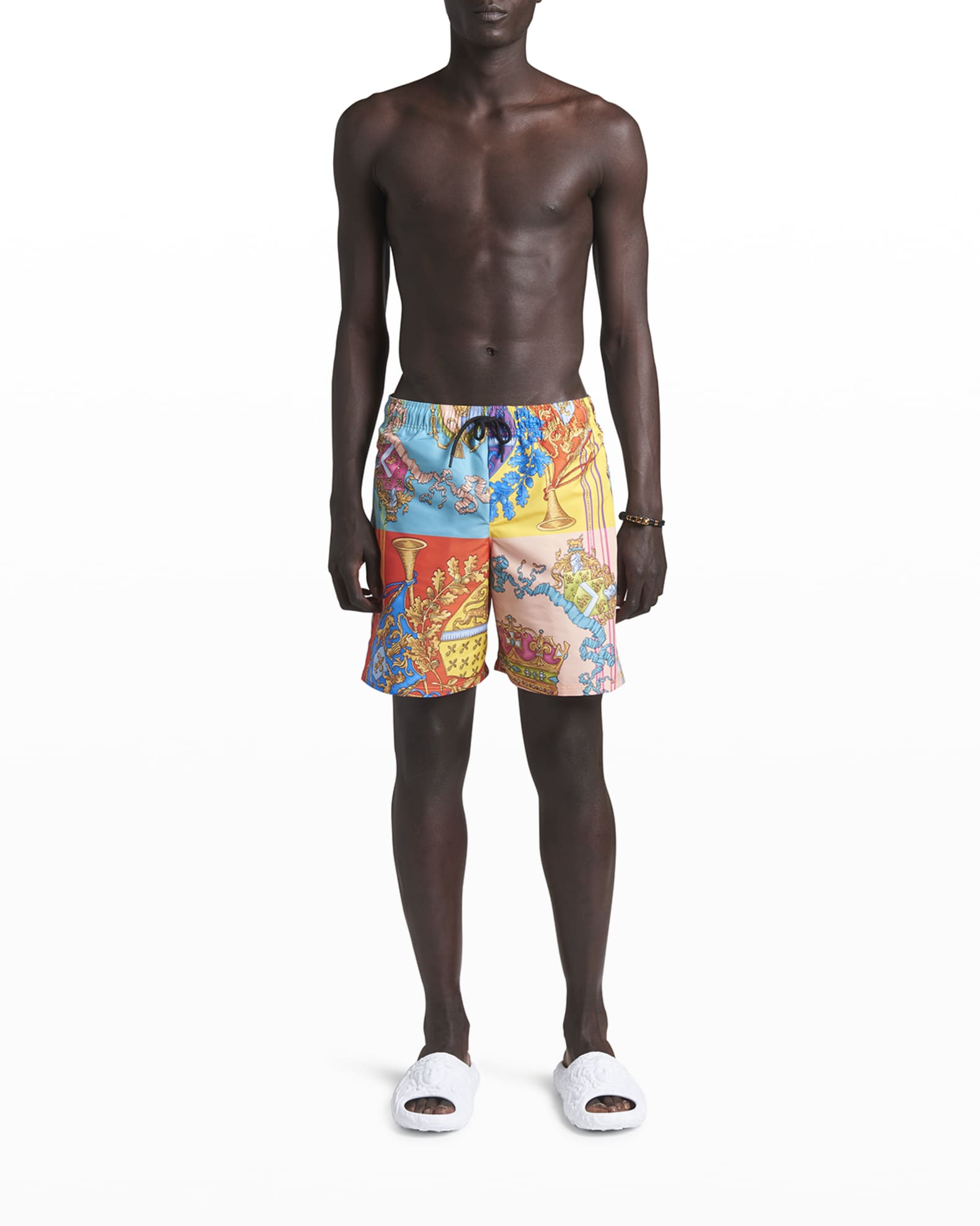 Versace Men's Royal Rebellion Swim Shorts Neiman Marcus