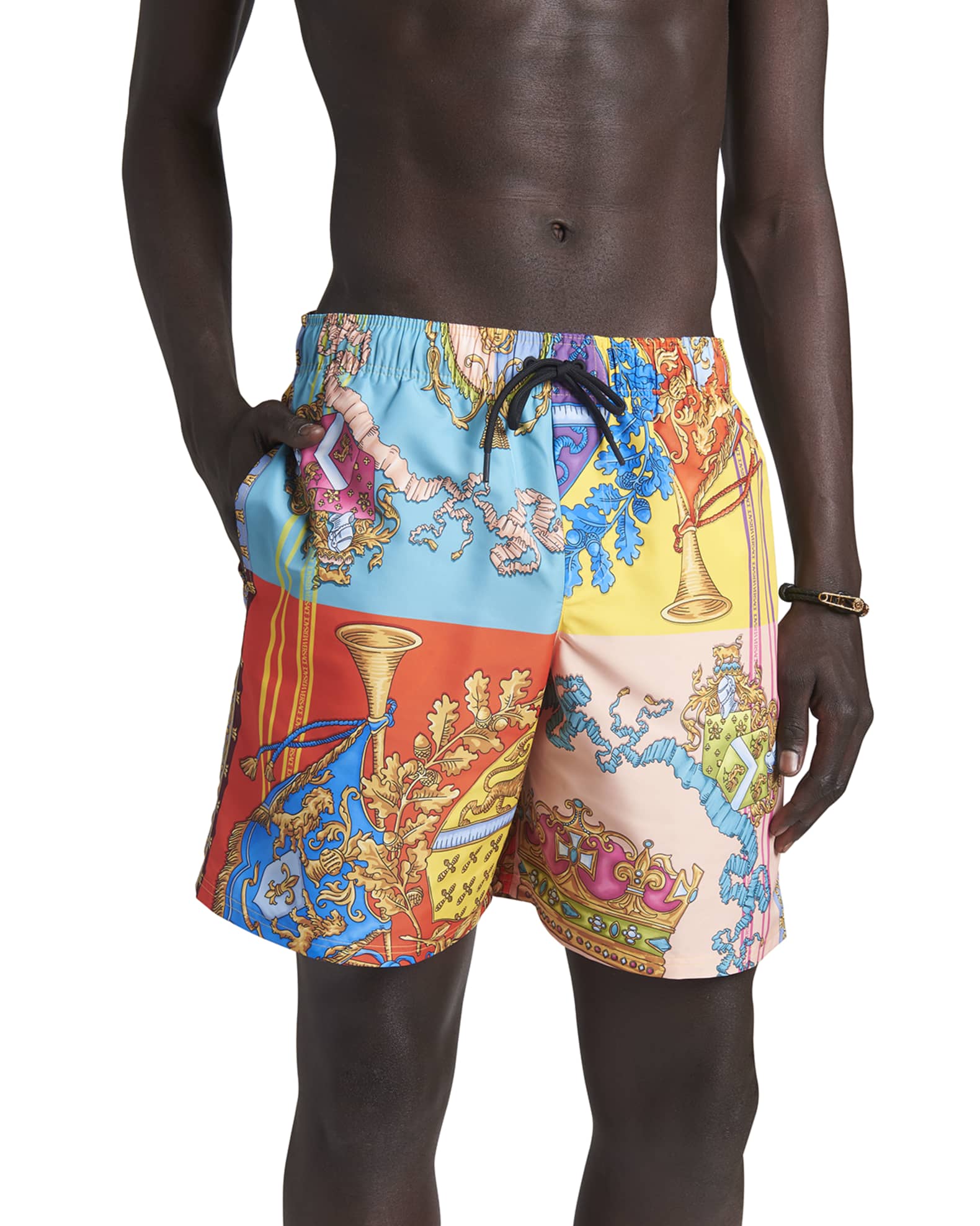 Versace Men's Royal Rebellion Swim Shorts Neiman Marcus