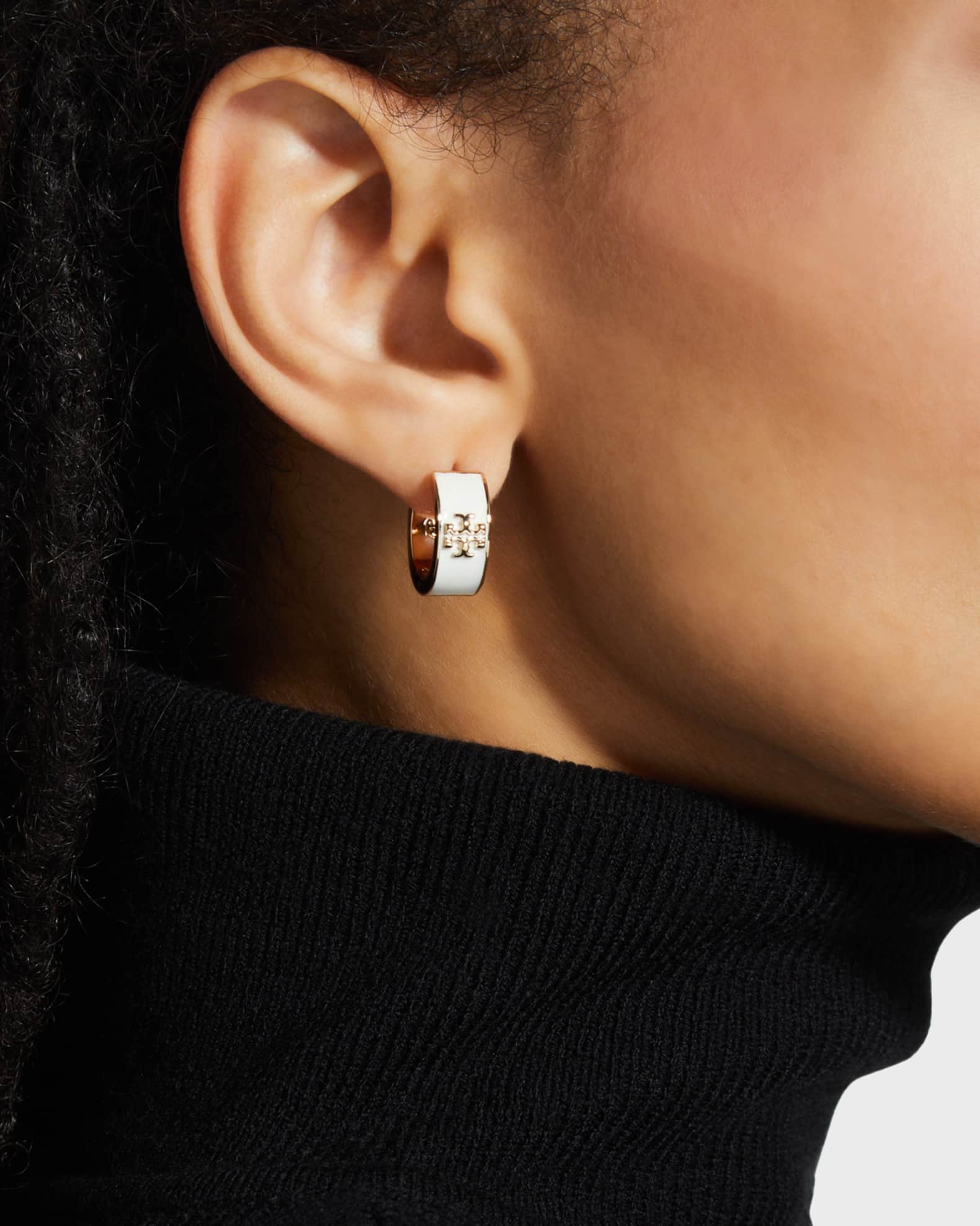 Kira Enameled Hoop Earrings