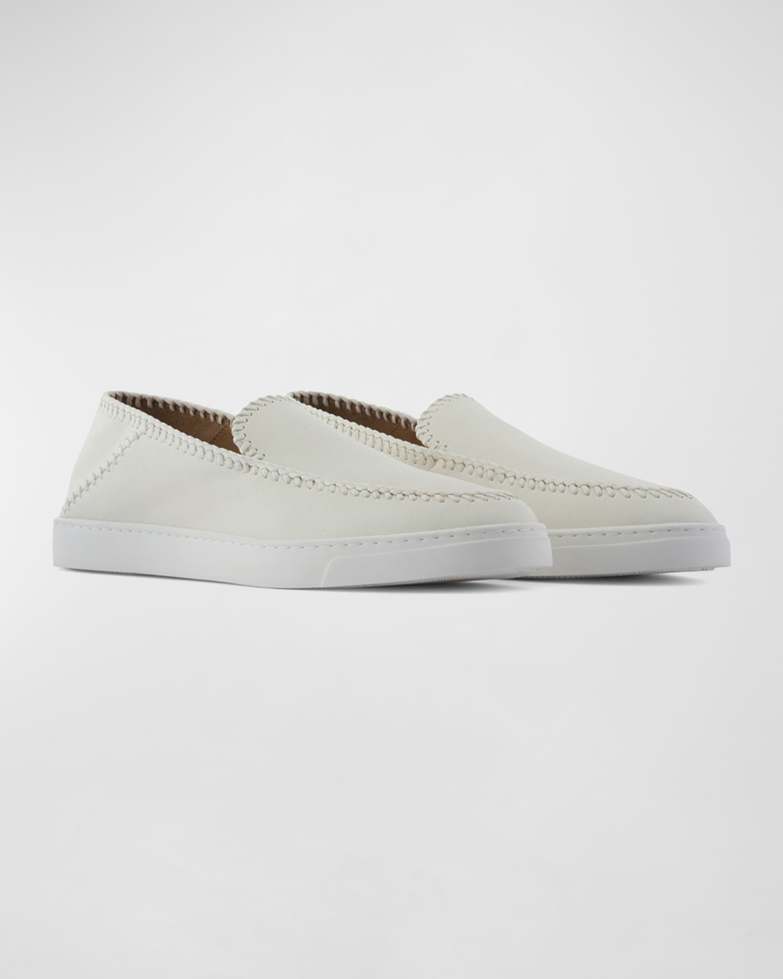 Giorgio Armani Men's Woven Leather Slip-On Sneakers | Neiman Marcus