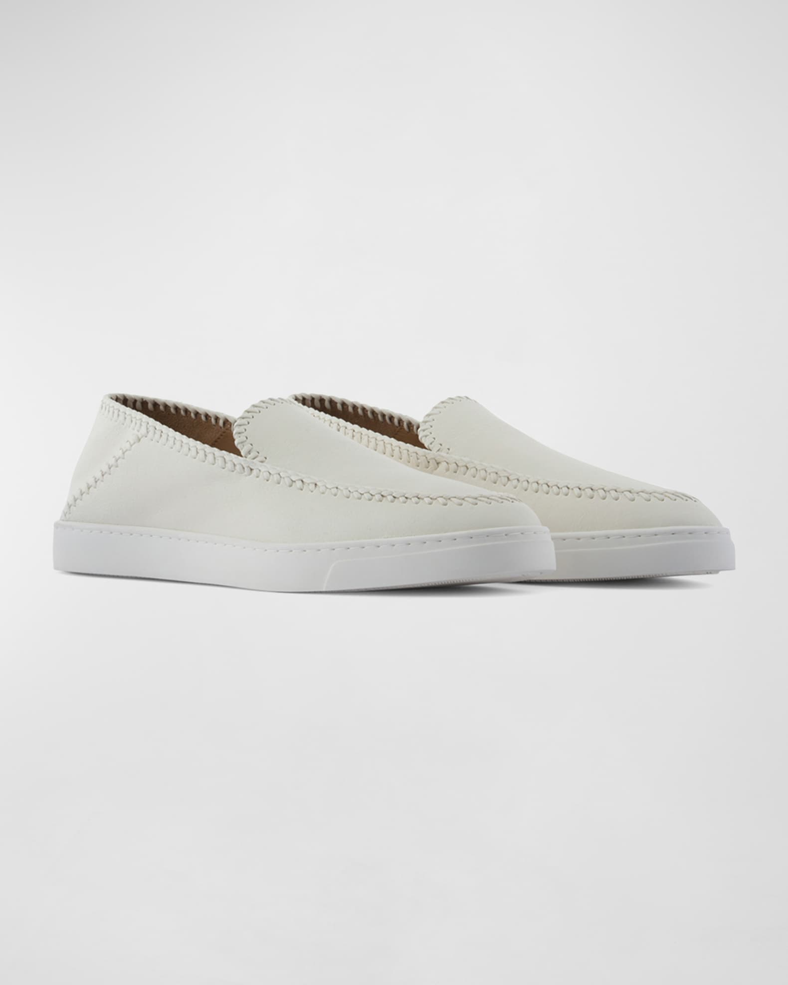 Men s Woven Leather Slip On Sneakers