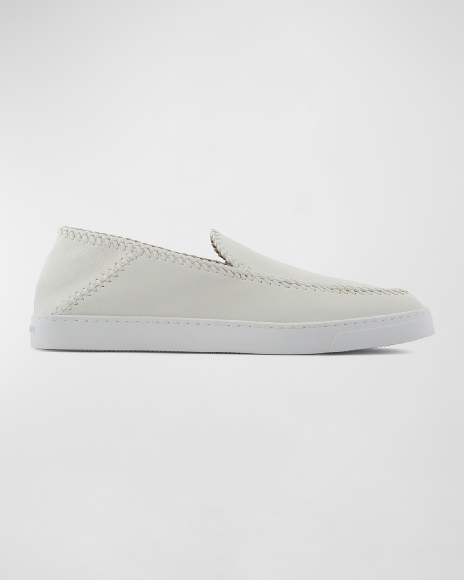 Giorgio Armani Men's Woven Leather Slip-On Sneakers | Neiman Marcus