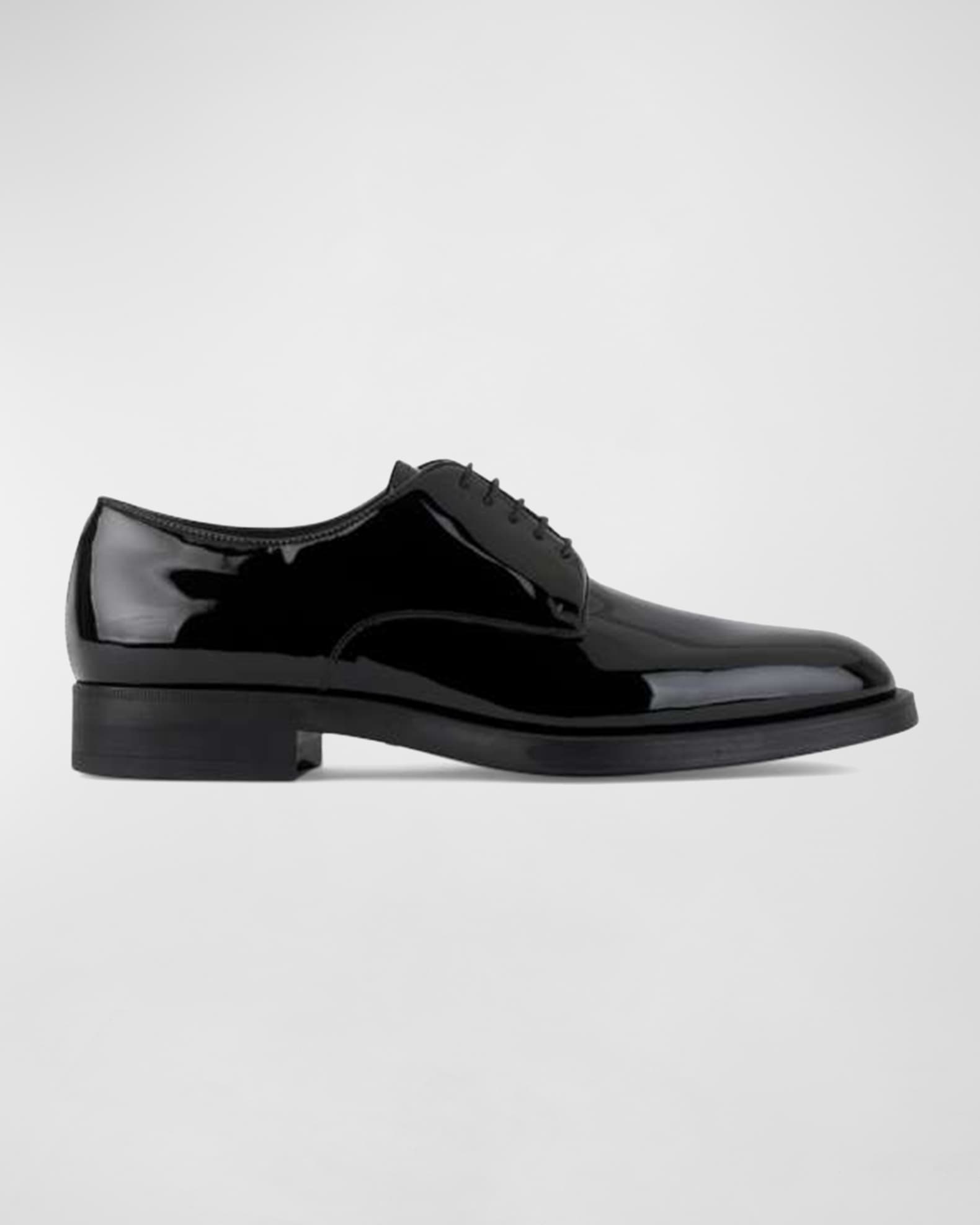 Giorgio Armani Men's Patent Leather Derby Shoes | Neiman Marcus