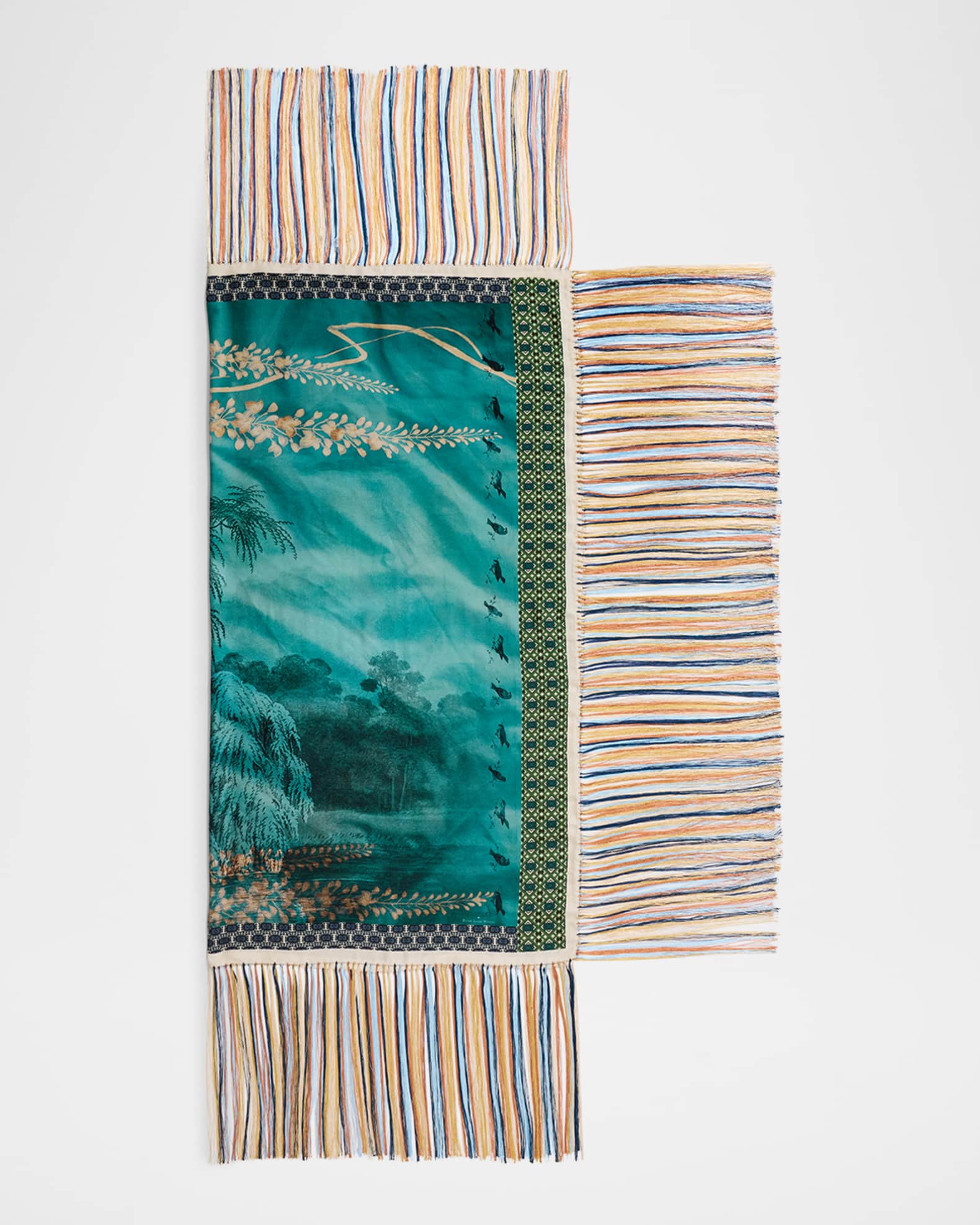 Multi-Color Patterned Silk Shawl  0
