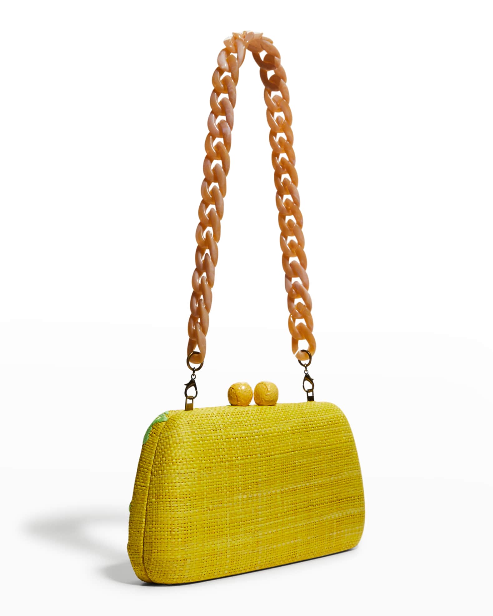 Serpui Tina Tropical Straw Clutch Bag Neiman Marcus