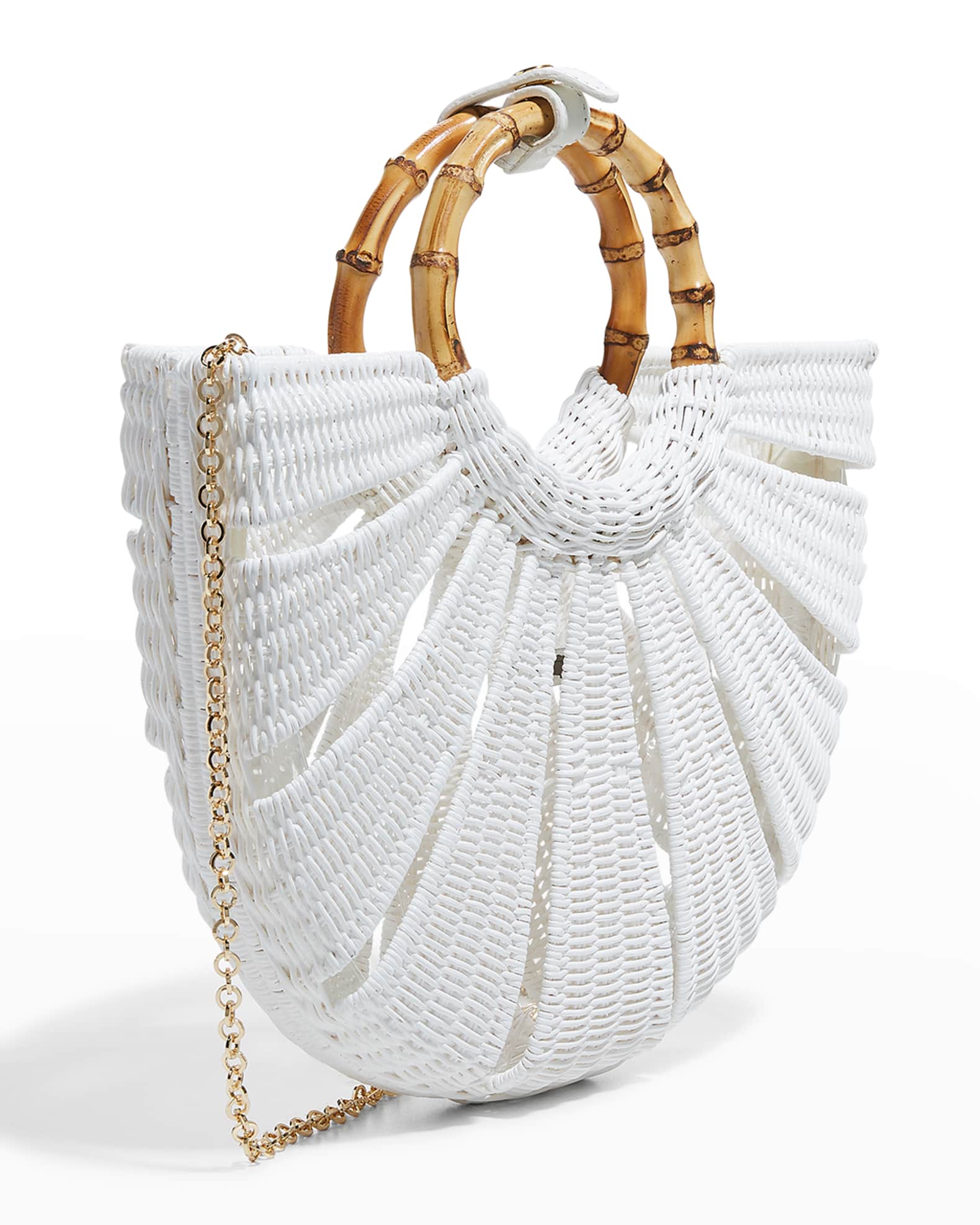 Serpui Amelie Cutout Wicker TopHandle Bag Neiman Marcus