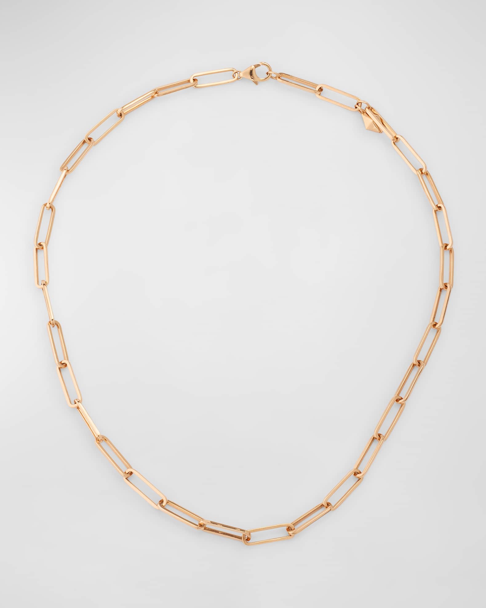 Rose Gold Large Elongated Chain Necklace, 16"L 0