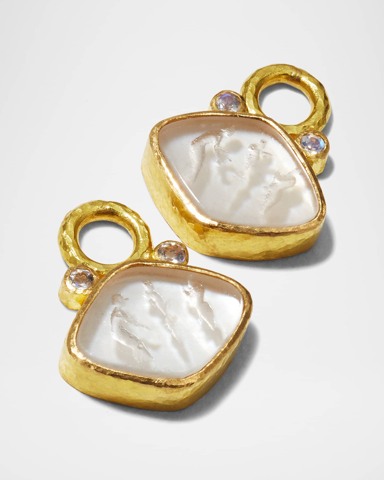 Elizabeth Locke 19K Light Aqua 'Rombo' Earring Pendants Neiman Marcus