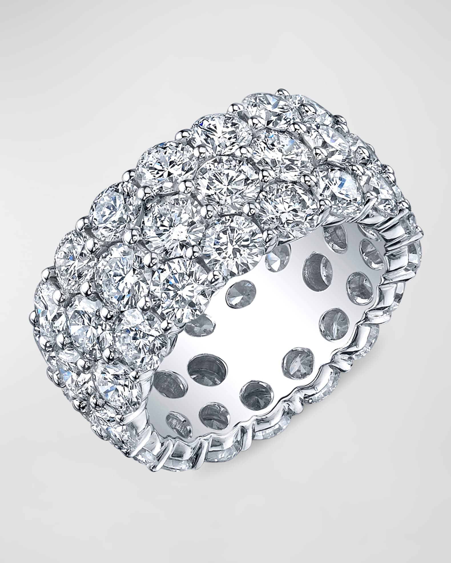 Platinum Stacked Diamond Eternity Ring, Size 6, 10.23tcw 1