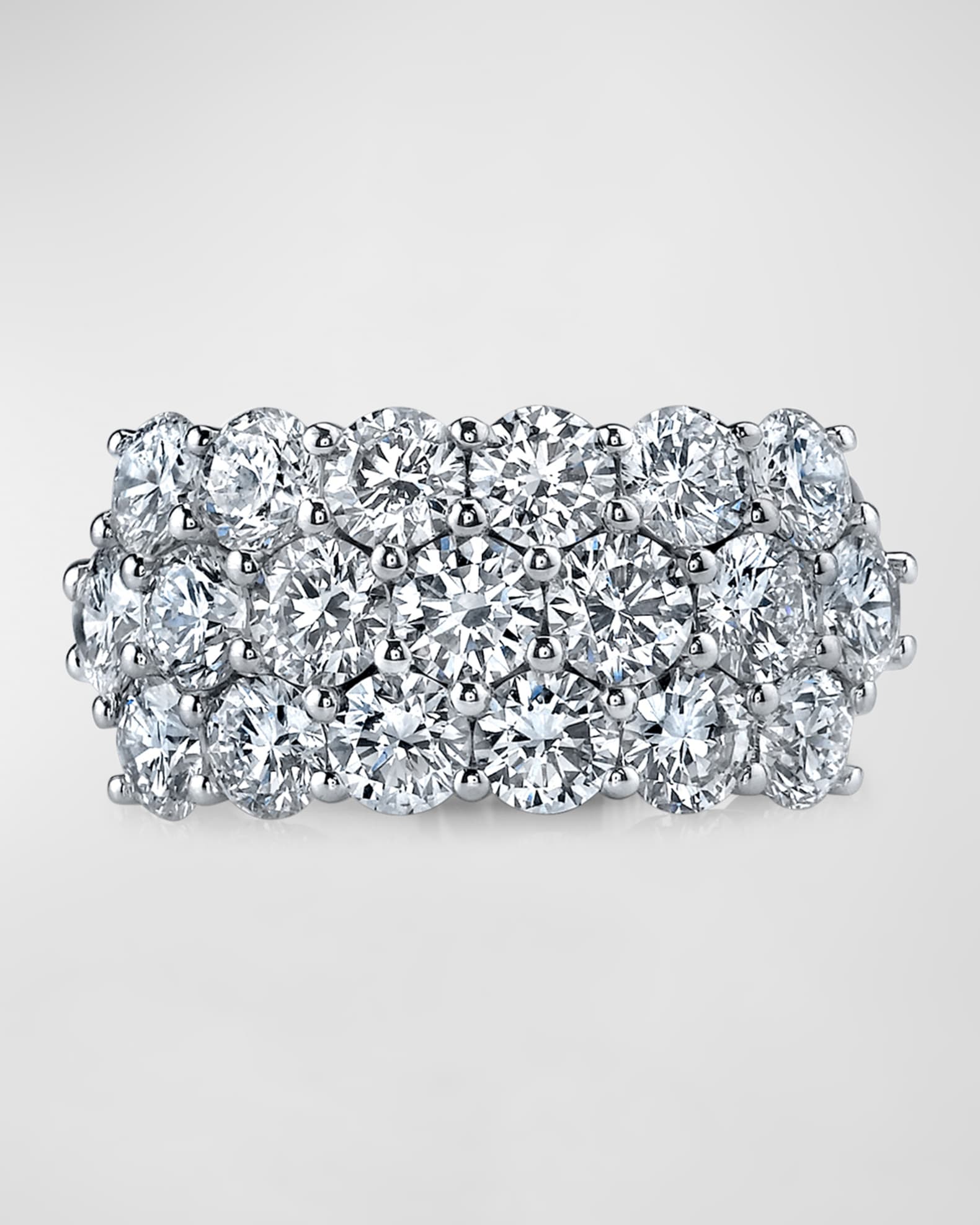 Platinum Stacked Diamond Eternity Ring, Size 6, 10.23tcw 0