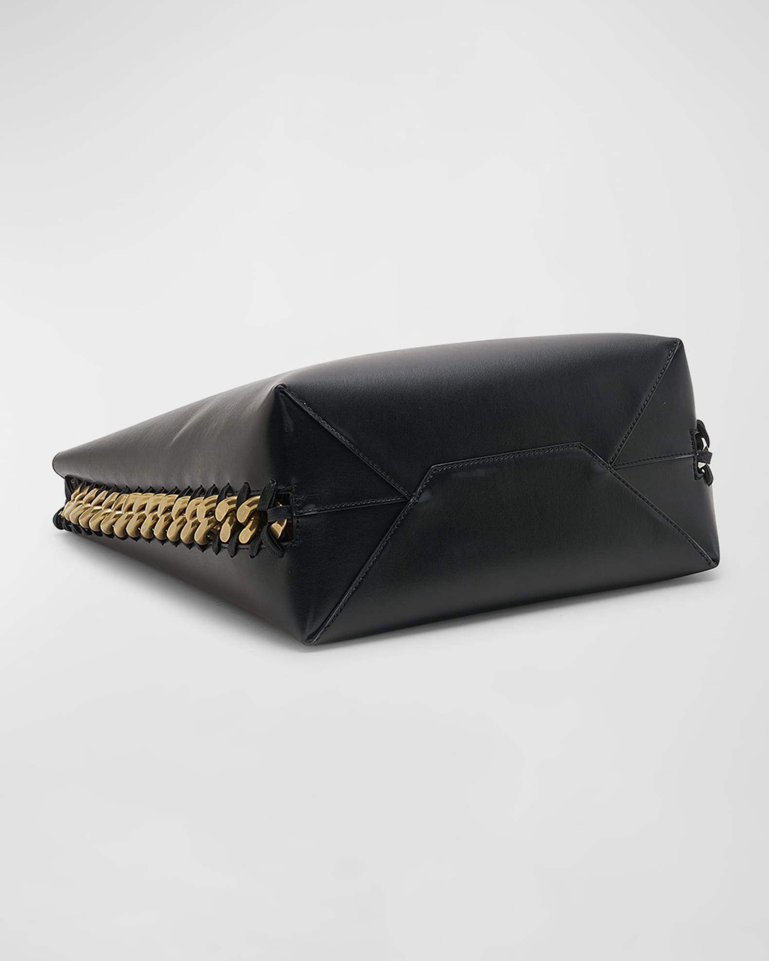 Two-Tone Chain Vegan Leather Tote Bag 1