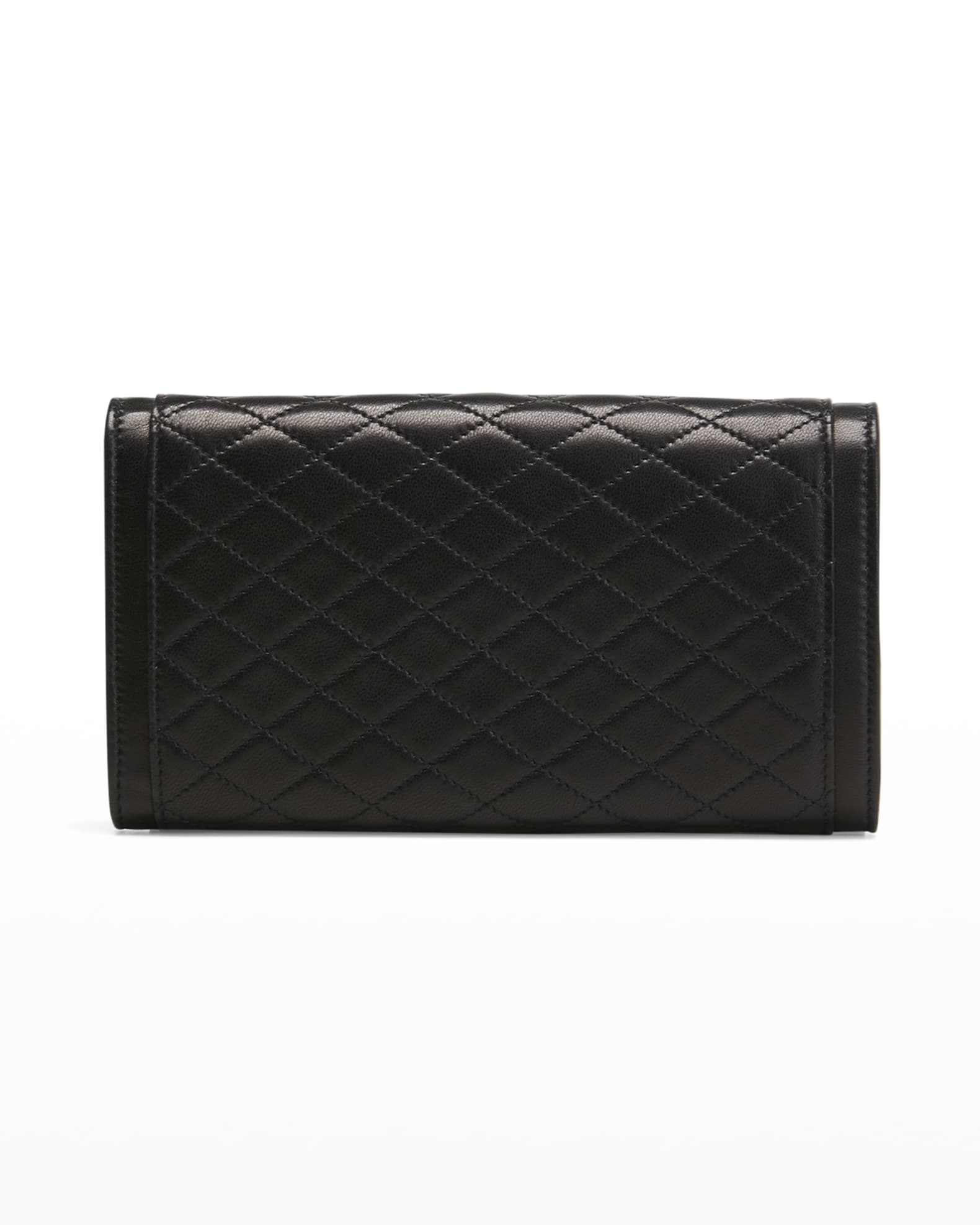 Saint Laurent Gaby Large Flap Quilt Lambskin Wallet | Neiman Marcus