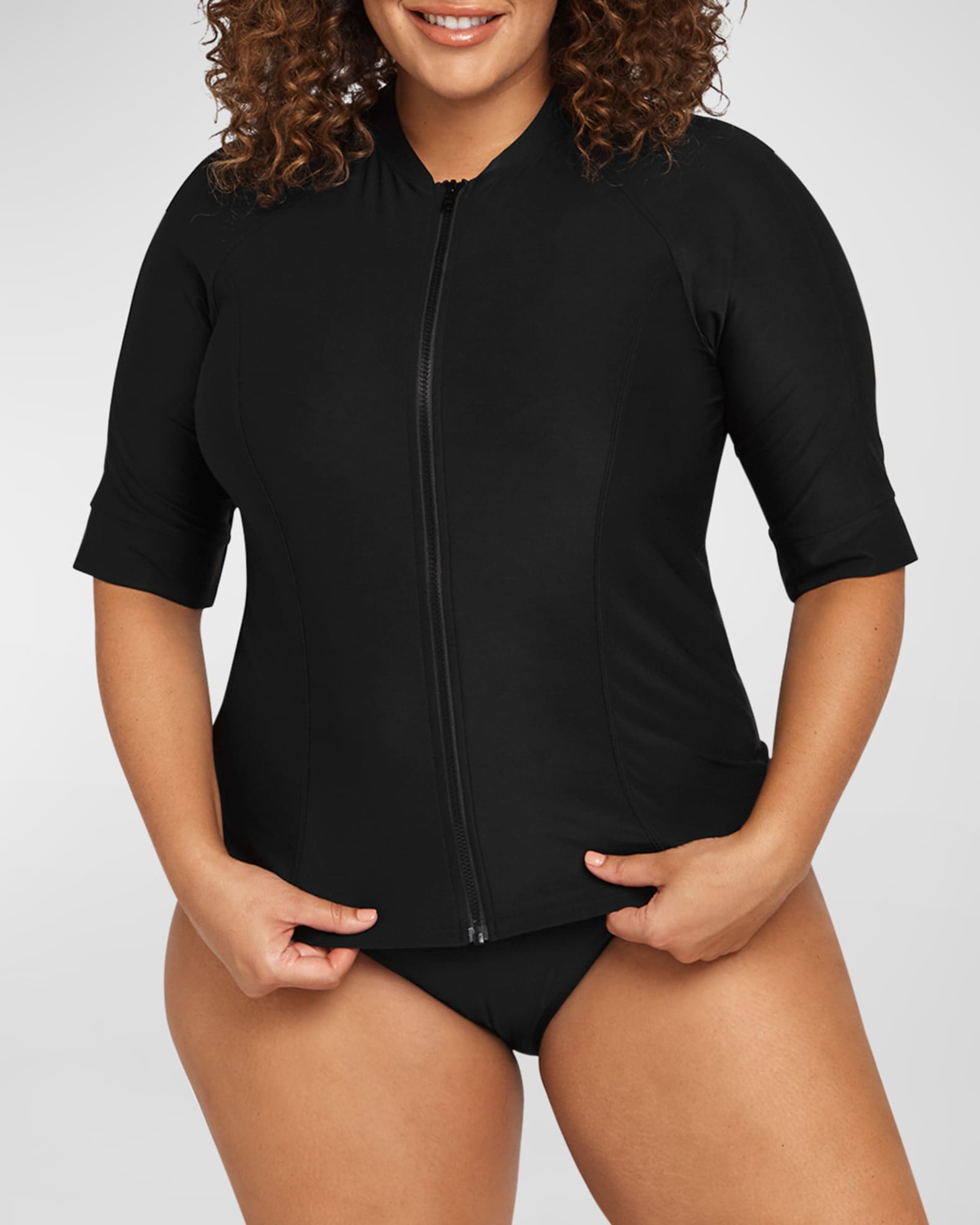 Artesands Seurat Short-Sleeve Full-Zip Rashguard Top