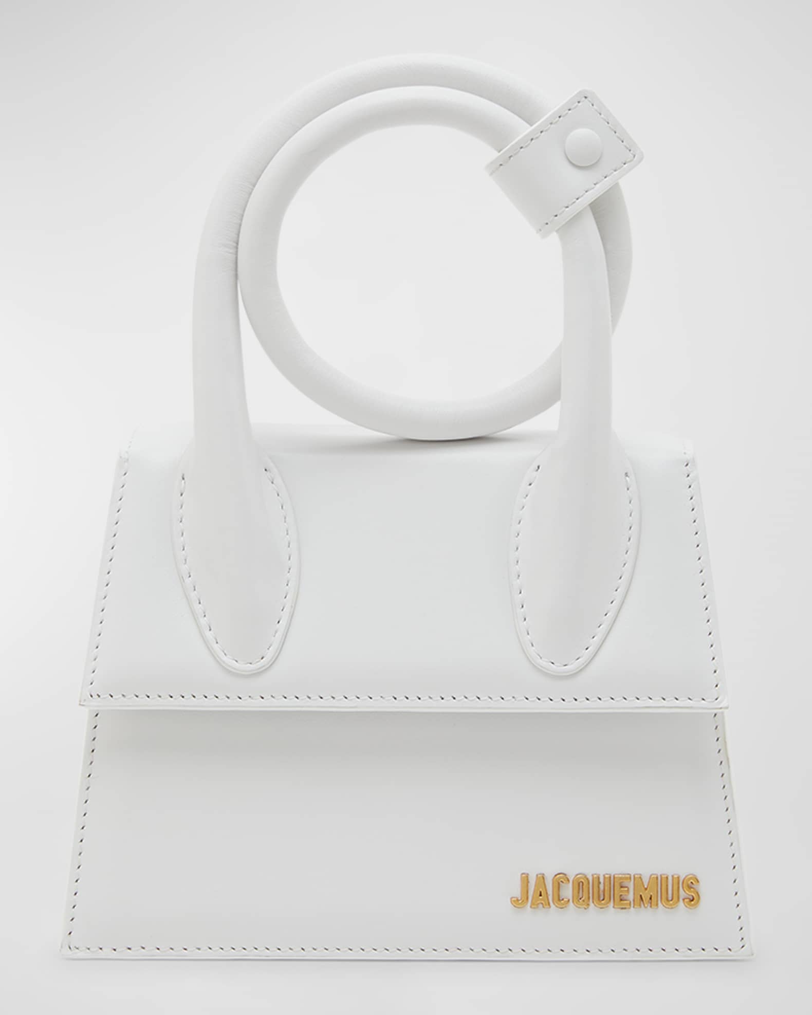 Jacquemus Le Chiquito Long Suede Top Handle Bag in Gray