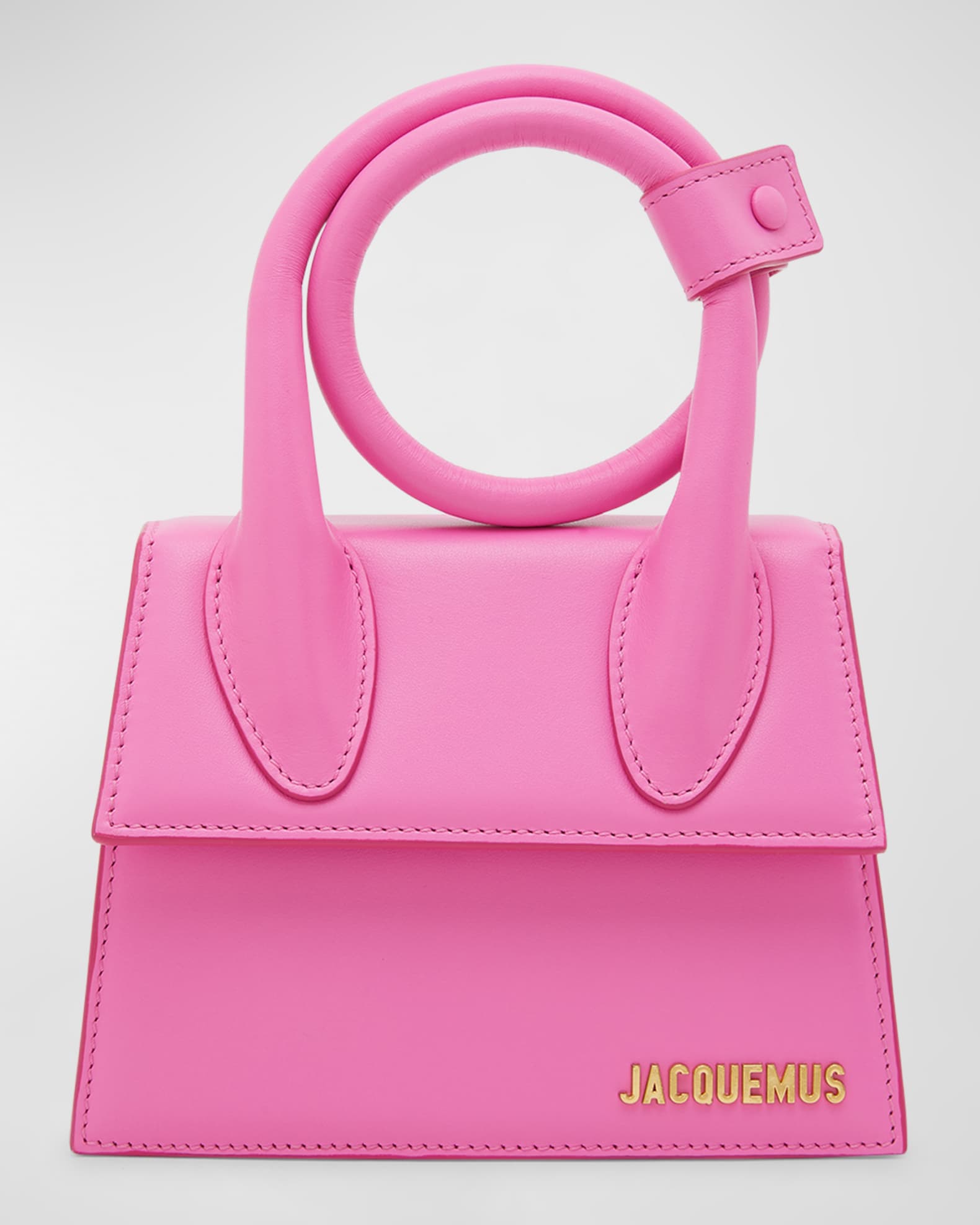 Jacquemus Pink Suede Le Chiquito Noeud Bag