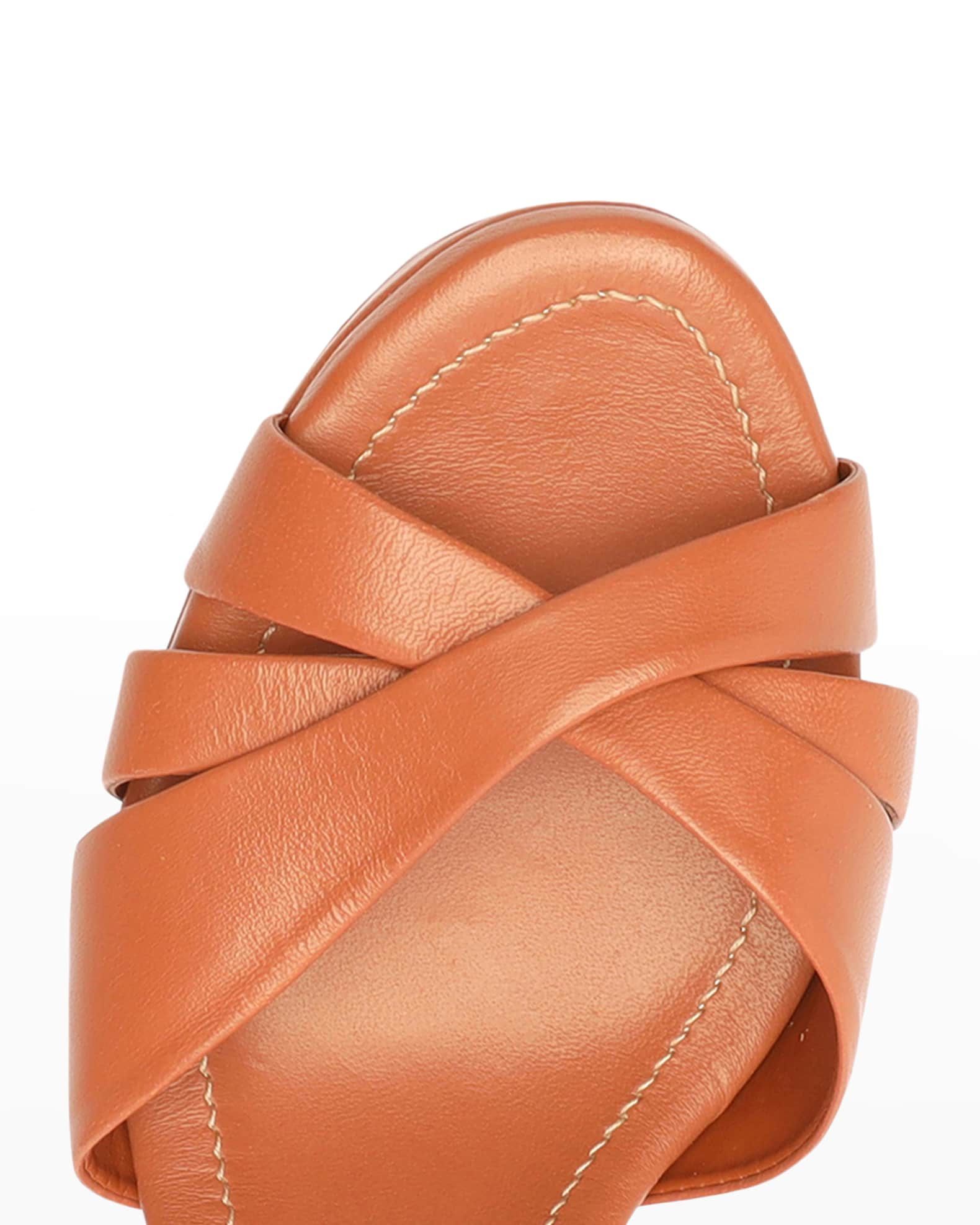 Schutz Keefa Leather AnkleStrap Platform Sandals Neiman Marcus