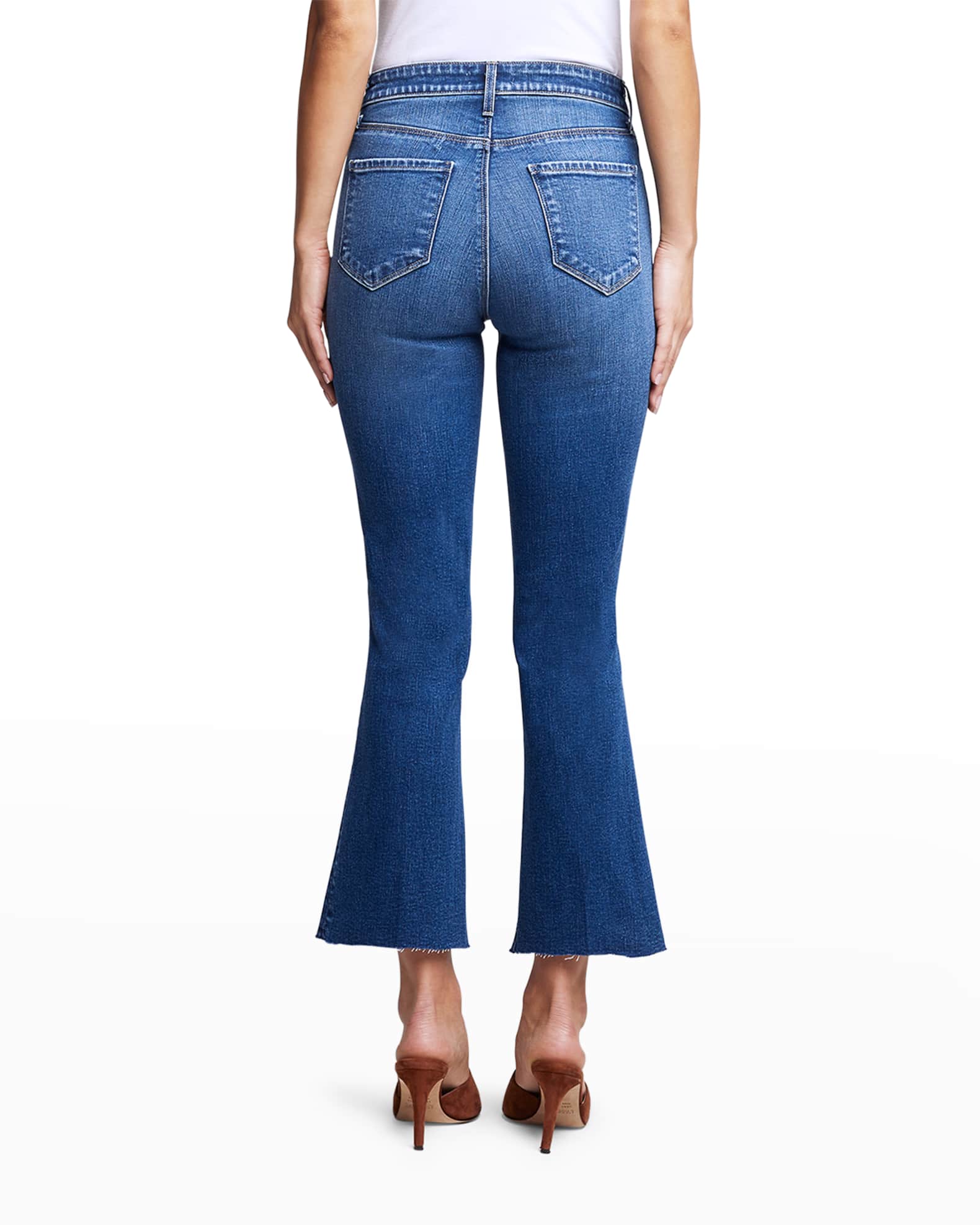 Kendra Cropped Flare Jean Dry Ice - L'AGENCE main image 0