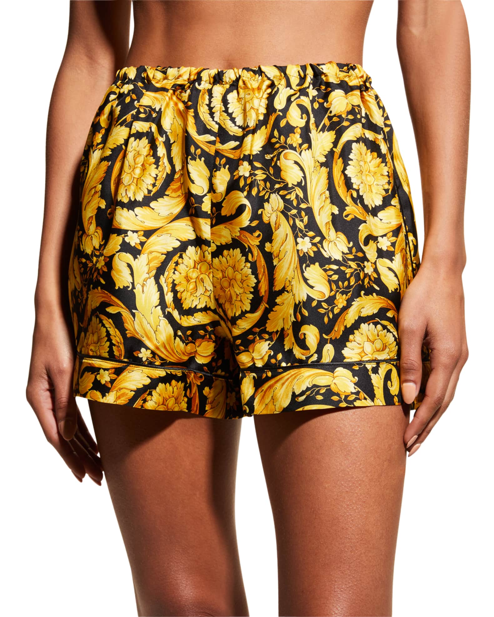 Barocco-Print Silk Shorts 1