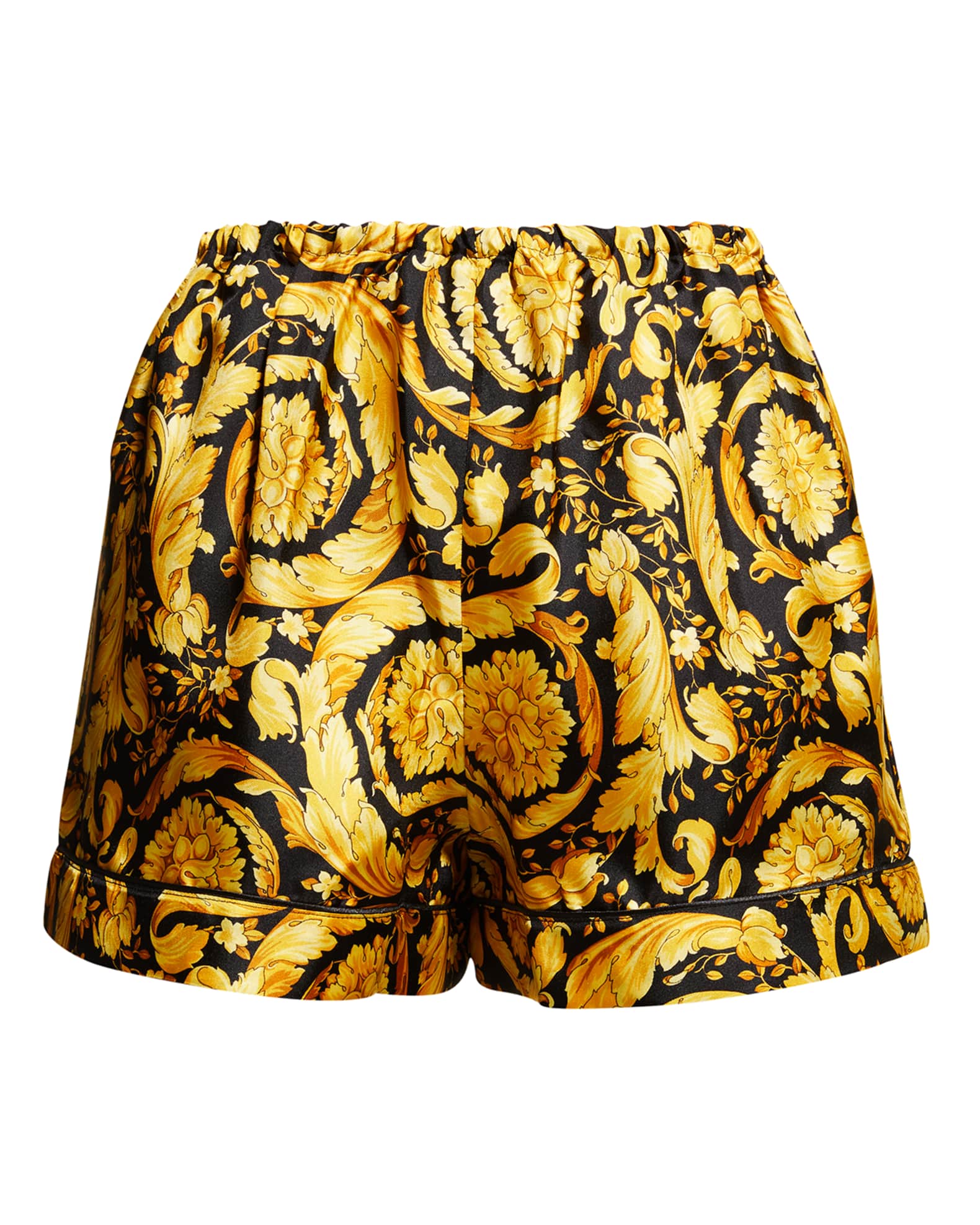 Barocco-Print Silk Shorts 0