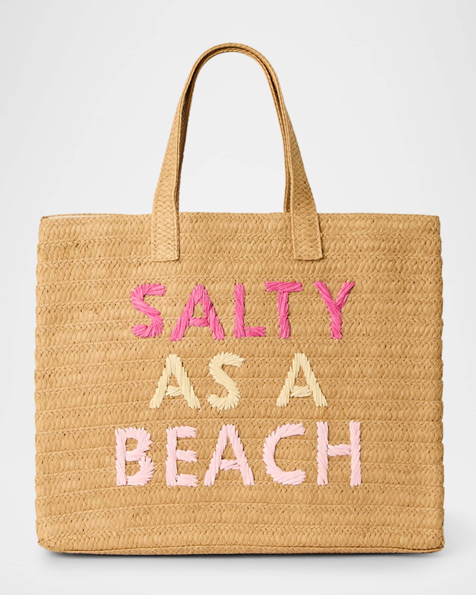 Salty as a Beach Straw Tote Bag 0