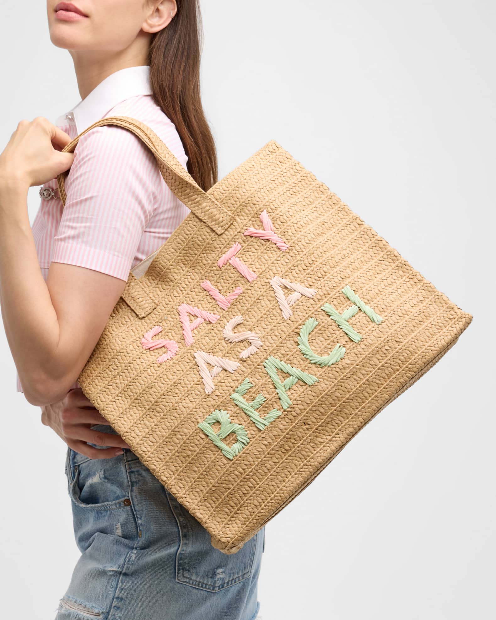 Beach please straw bag outlet