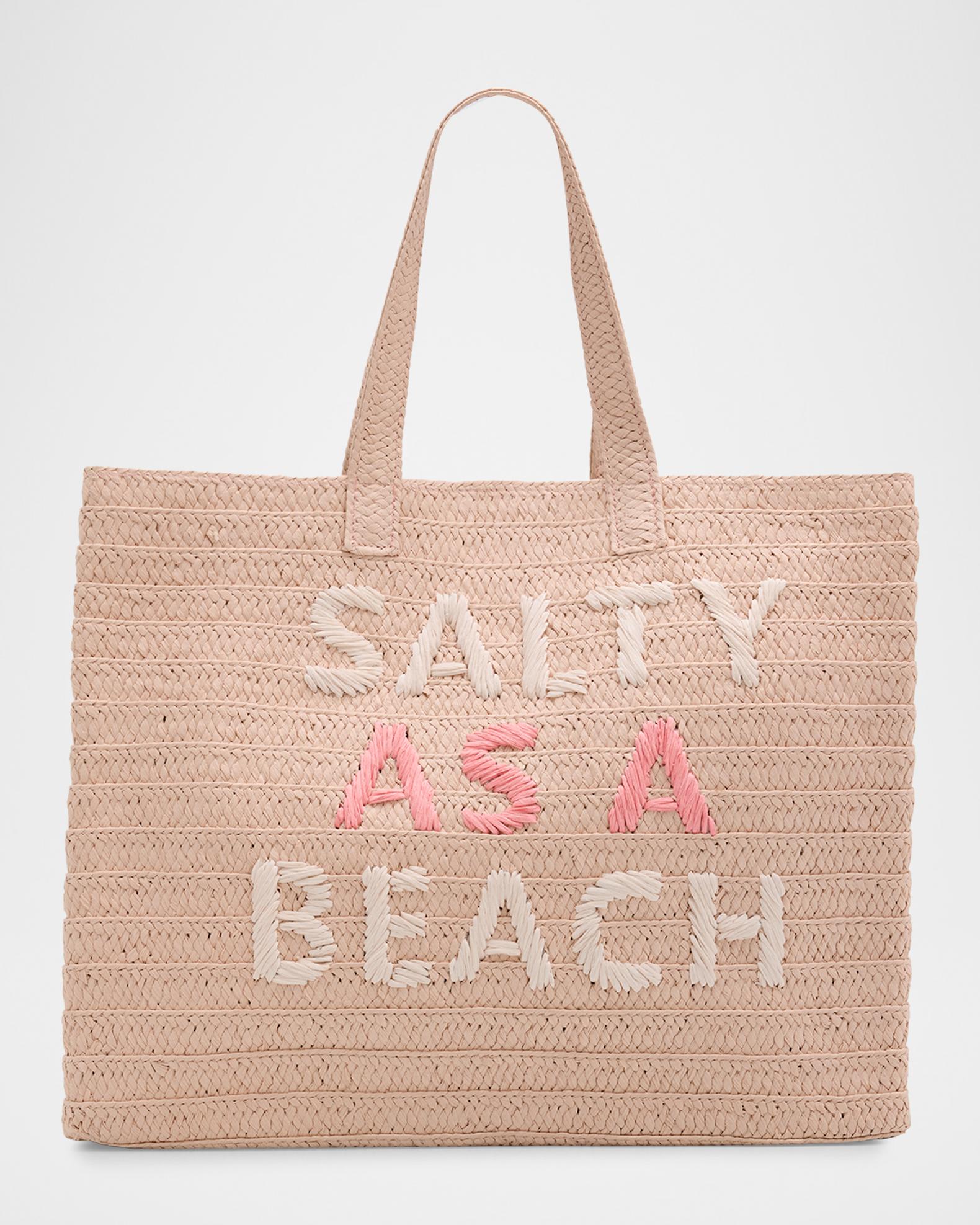 BTB Los Angeles Salty as a Beach Straw Tote Bag | Neiman Marcus