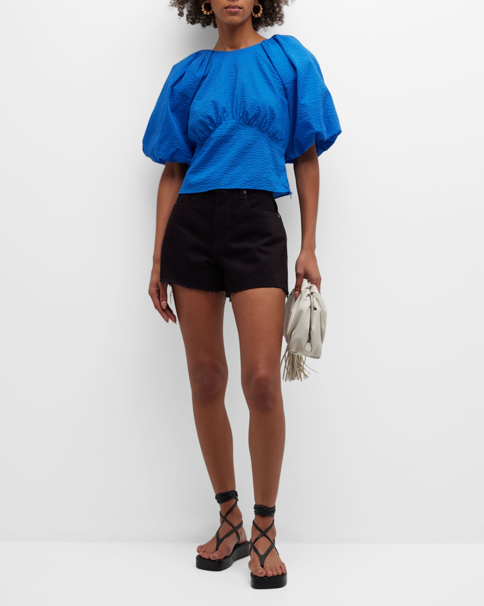 FRAME GatheredSeam Top Neiman Marcus