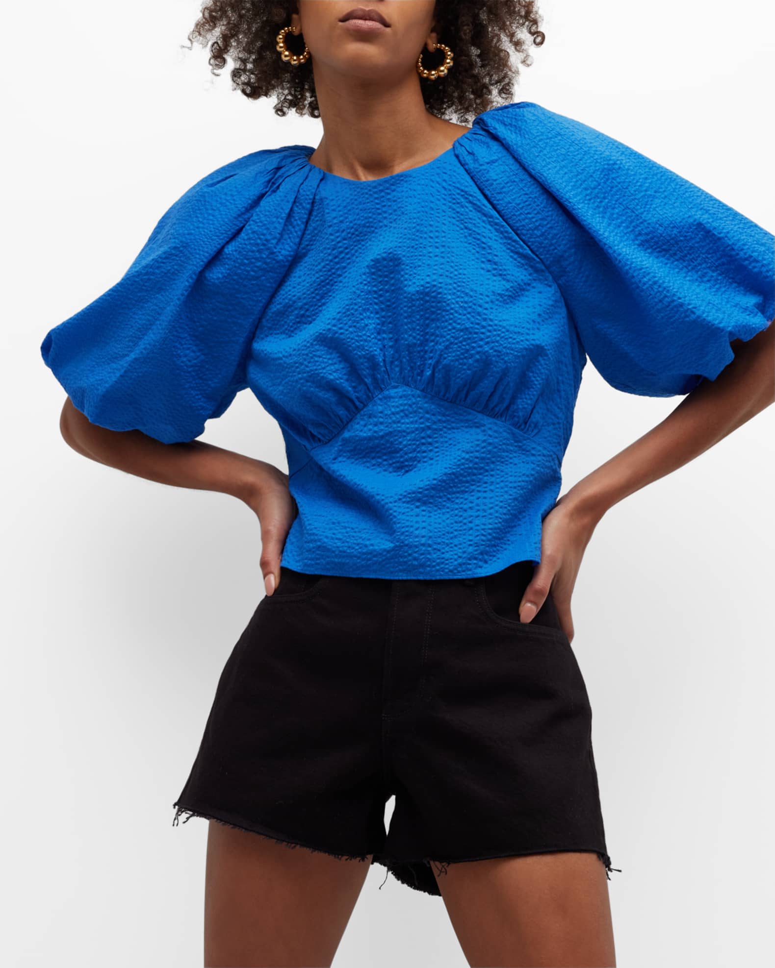 FRAME GatheredSeam Top Neiman Marcus