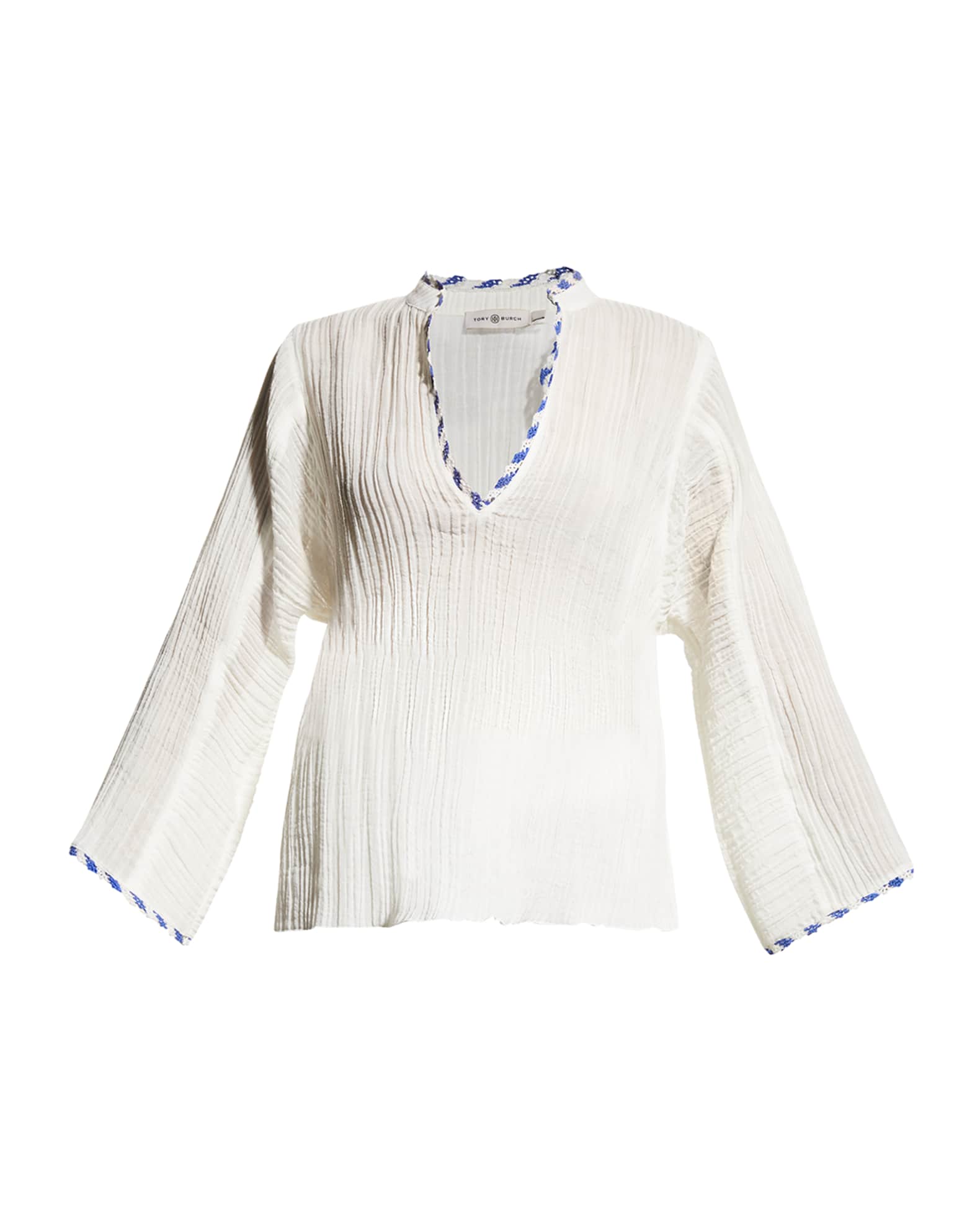 Tory Burch Crinkle Gauze Beach Shirt Neiman Marcus