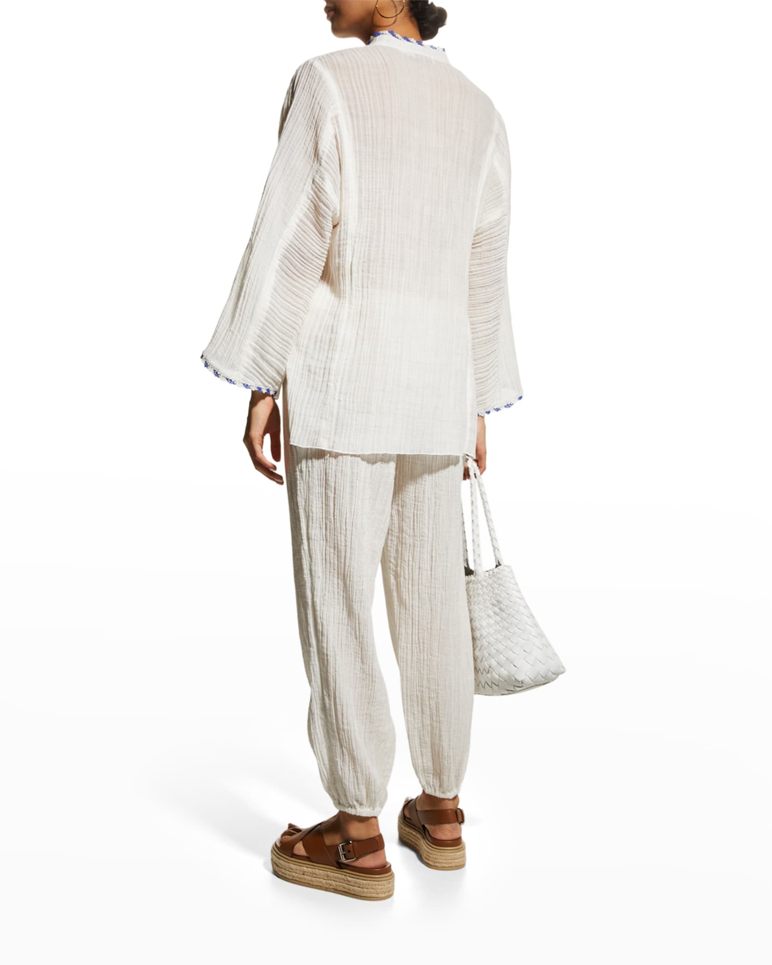 Tory Burch Crinkle Gauze Beach Shirt Neiman Marcus