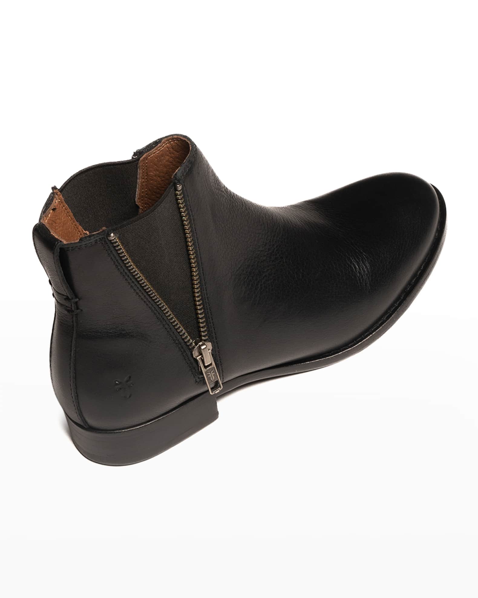 Carly Leather Zip Chelsea Booties