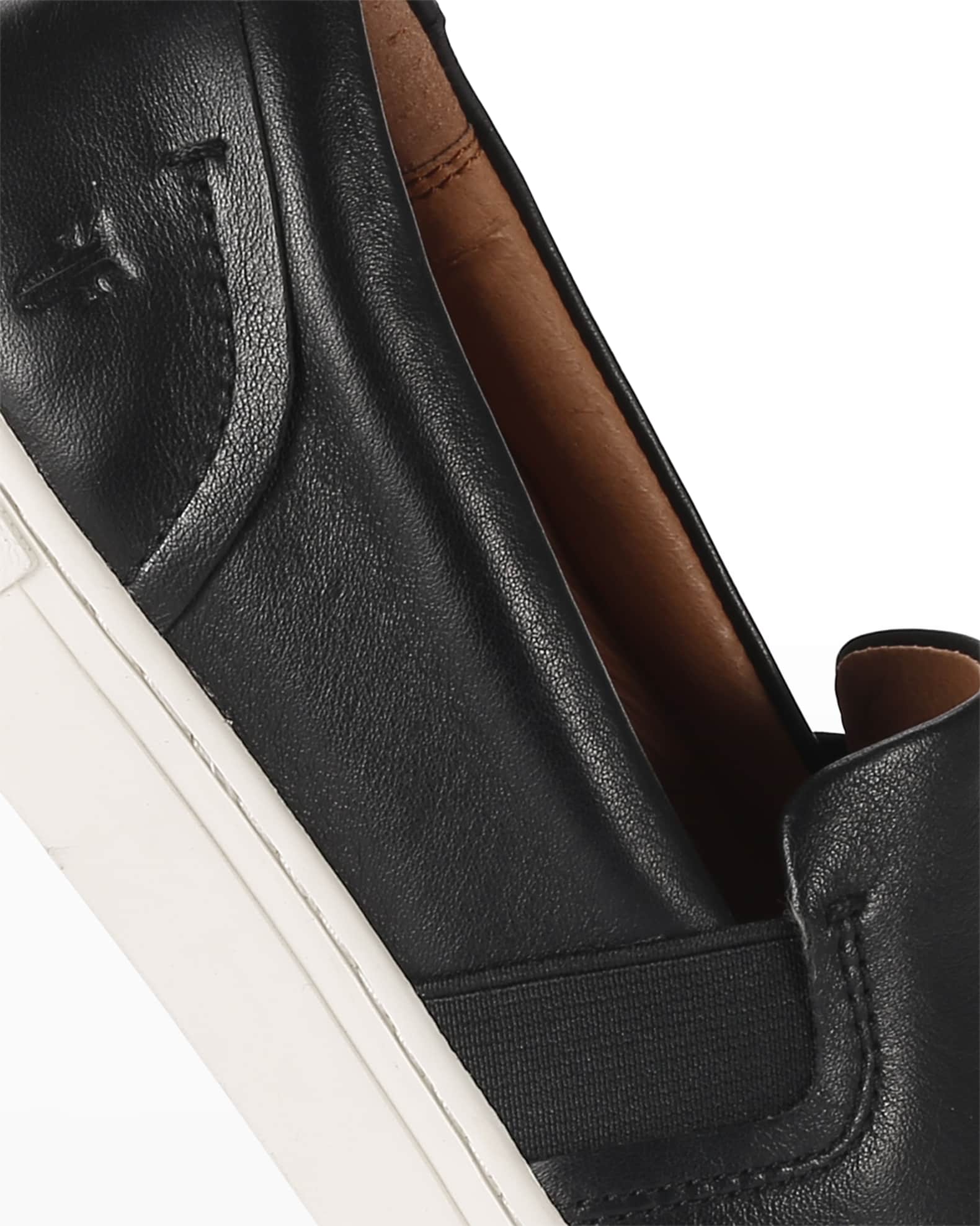 frye leather slip on sneakers