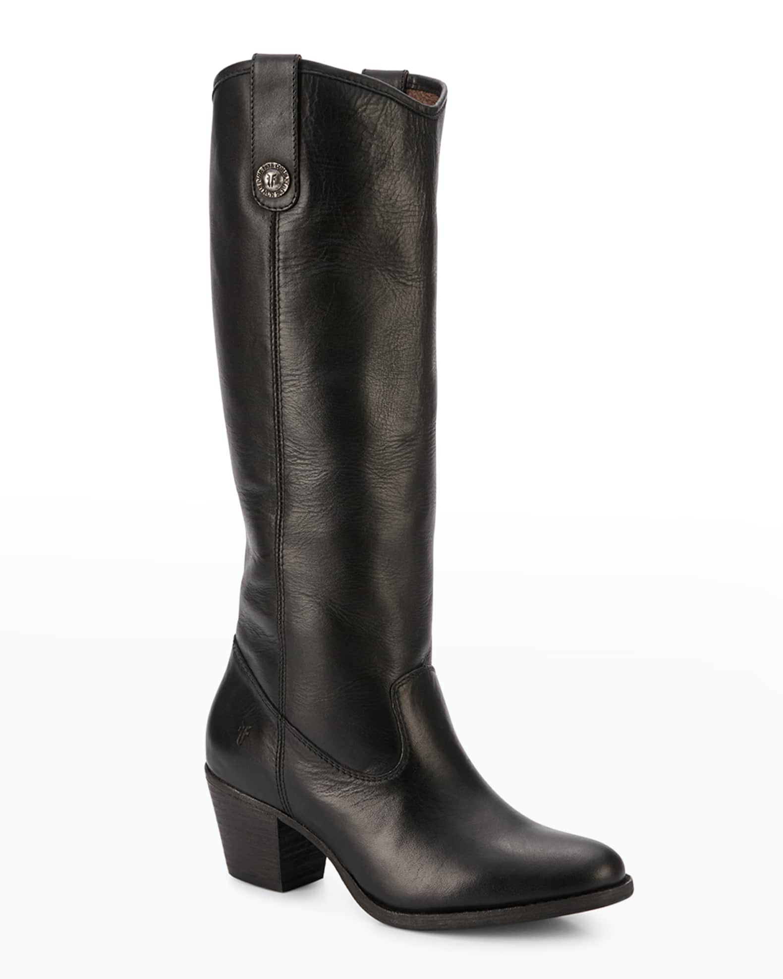 Frye Jackie Leather Button Tall Western Booties Neiman Marcus