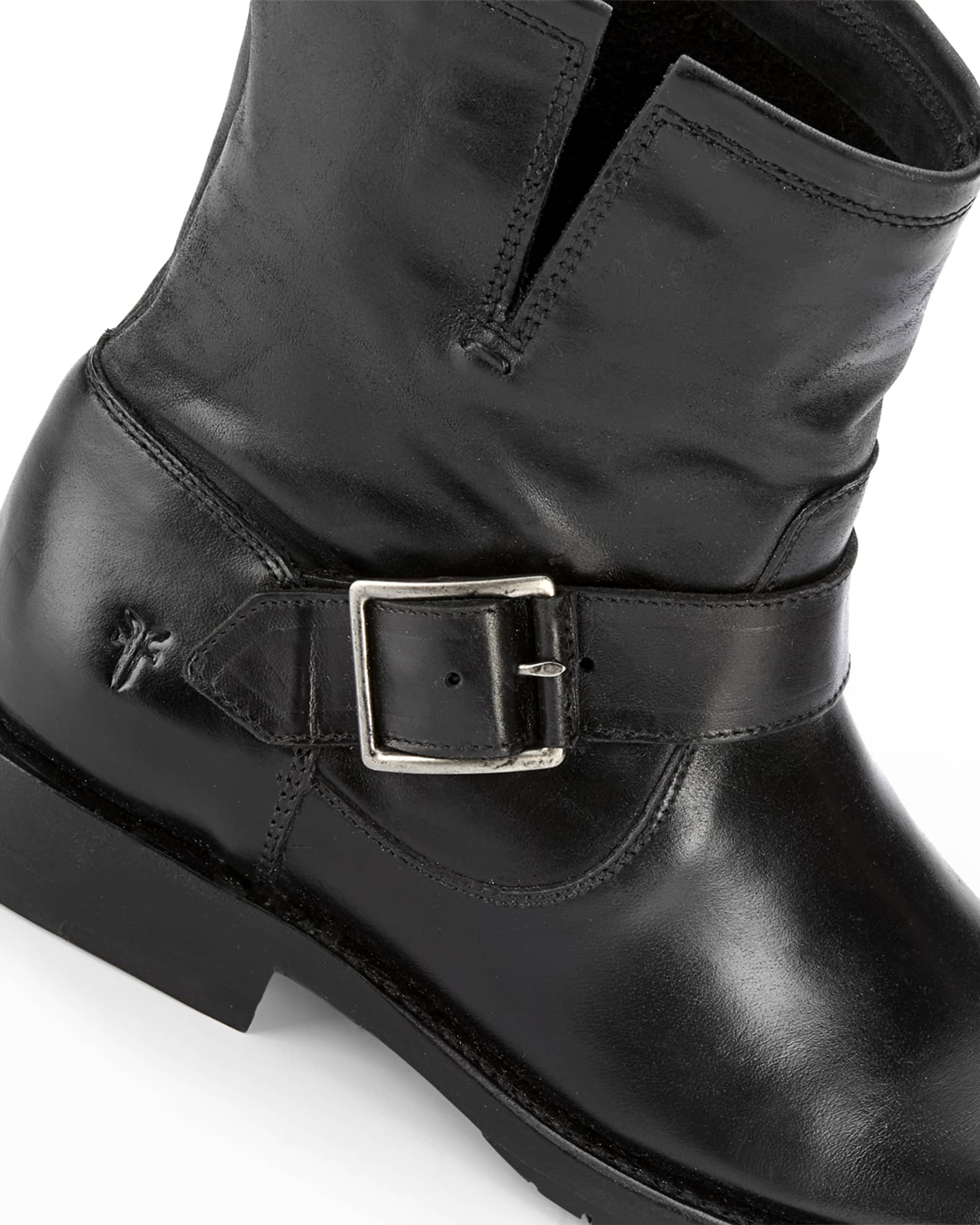 Frye Natalie Leather Short Engineer Boots Neiman Marcus