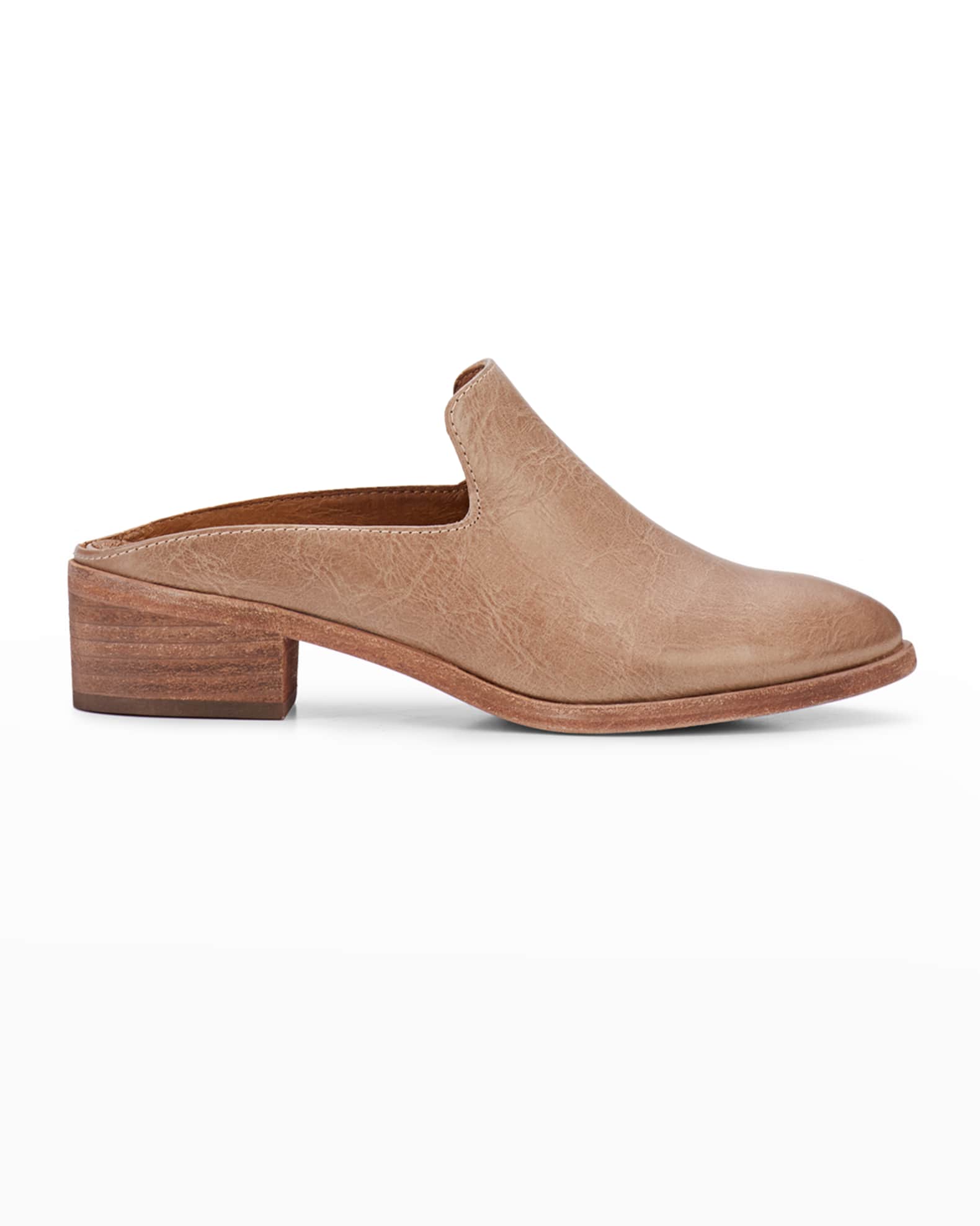 Frye Ray Leather Slide Mules | Neiman Marcus