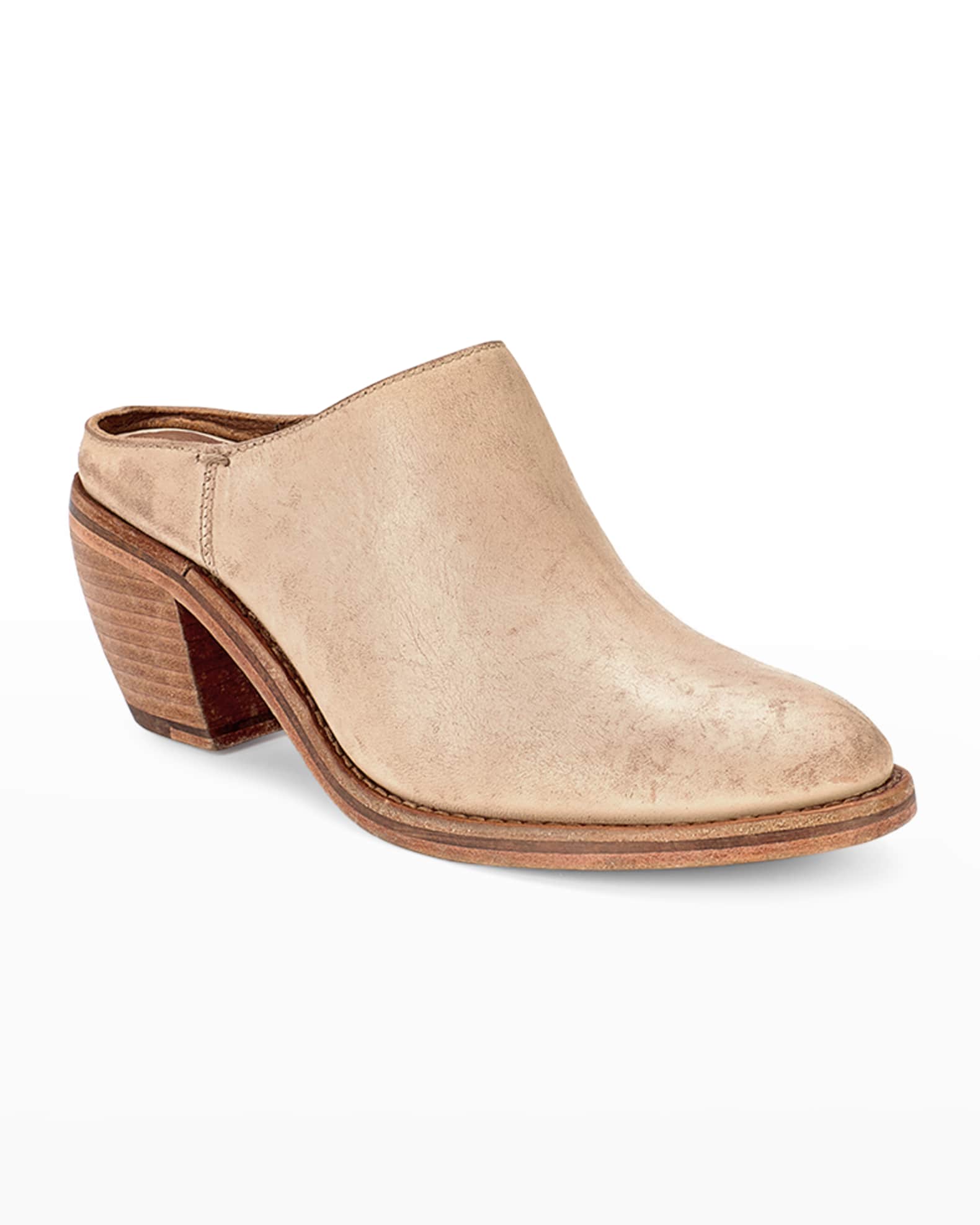 Frye Rosalia Leather Slide Mules Neiman Marcus