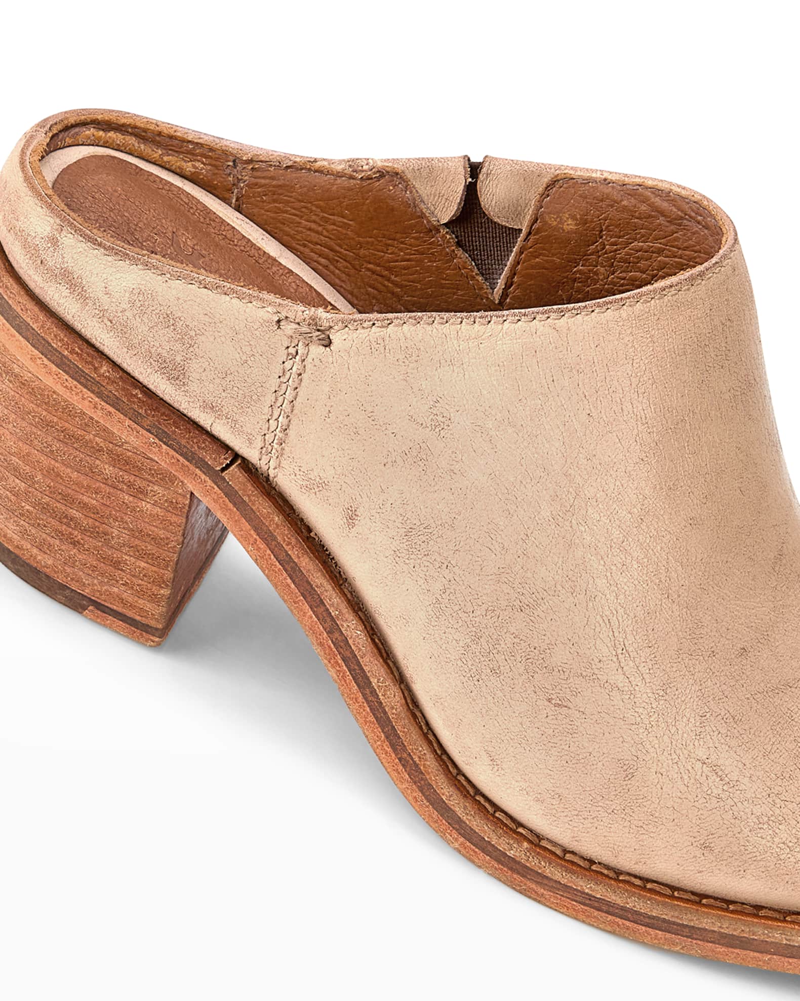 Frye Rosalia Leather Slide Mules Neiman Marcus