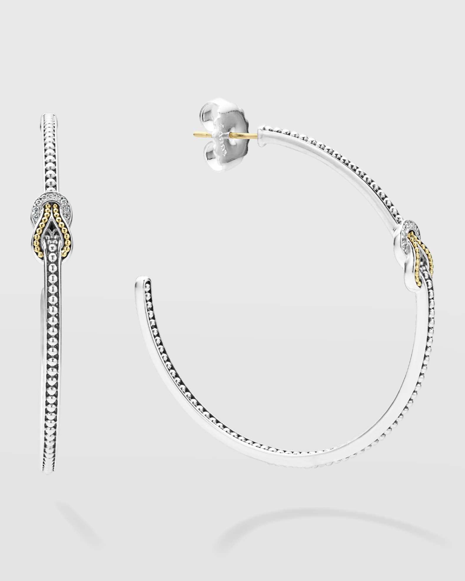Newport Diamond Knot 50mm Hoop Earrings 0