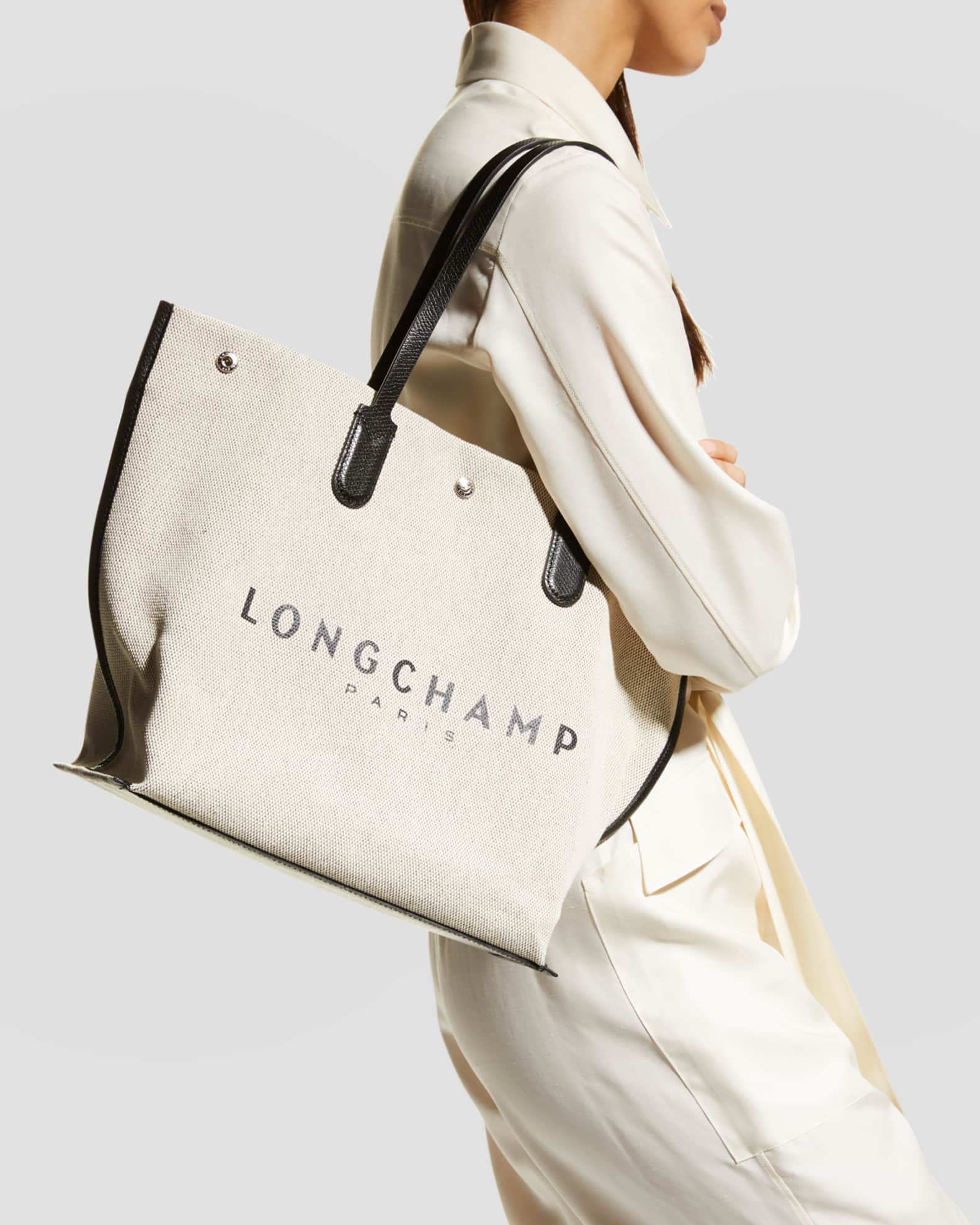 longchamp horse logo essential canvas tote bag