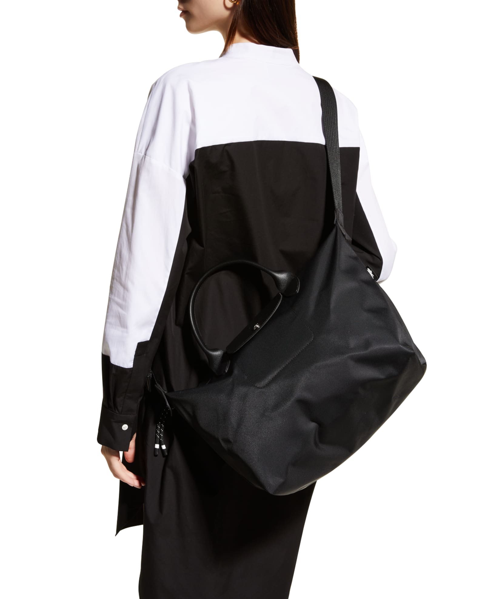 Longchamp Le Pliage Energy Black Long Handles Crossbody Bag