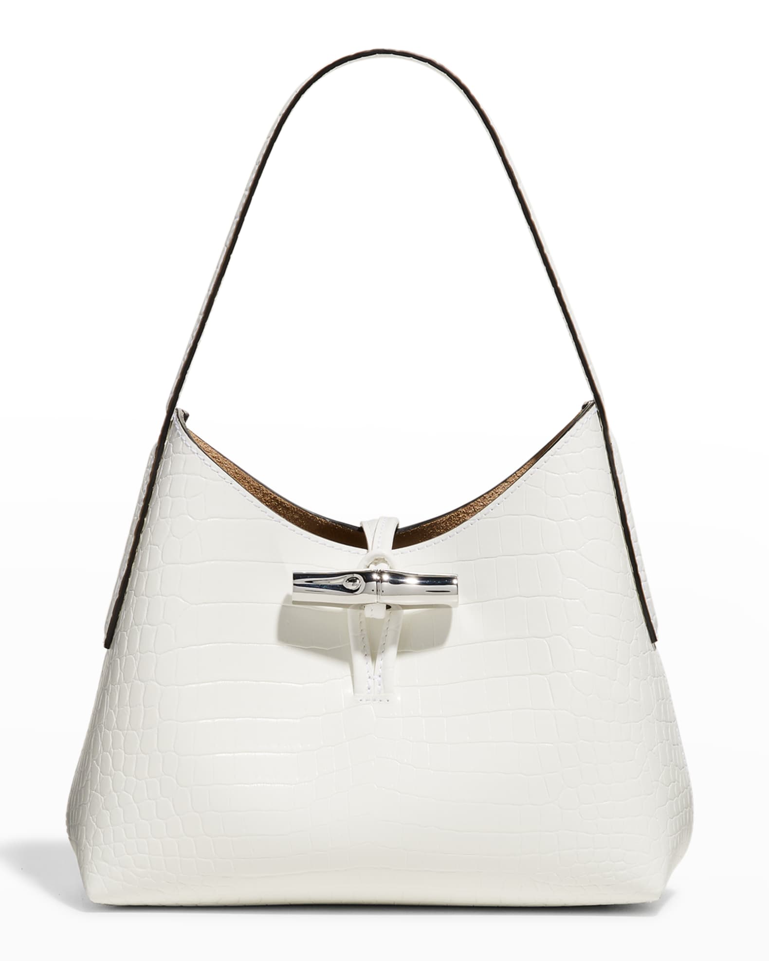 Longchamp Roseau XS CrocEmbossed Hobo Bag Neiman Marcus