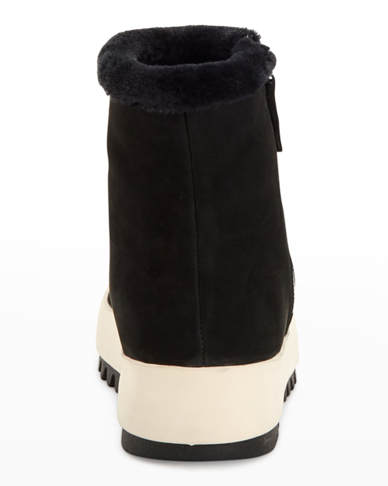 Aquatalia Alison Suede Shearling Zip Boots | Neiman Marcus