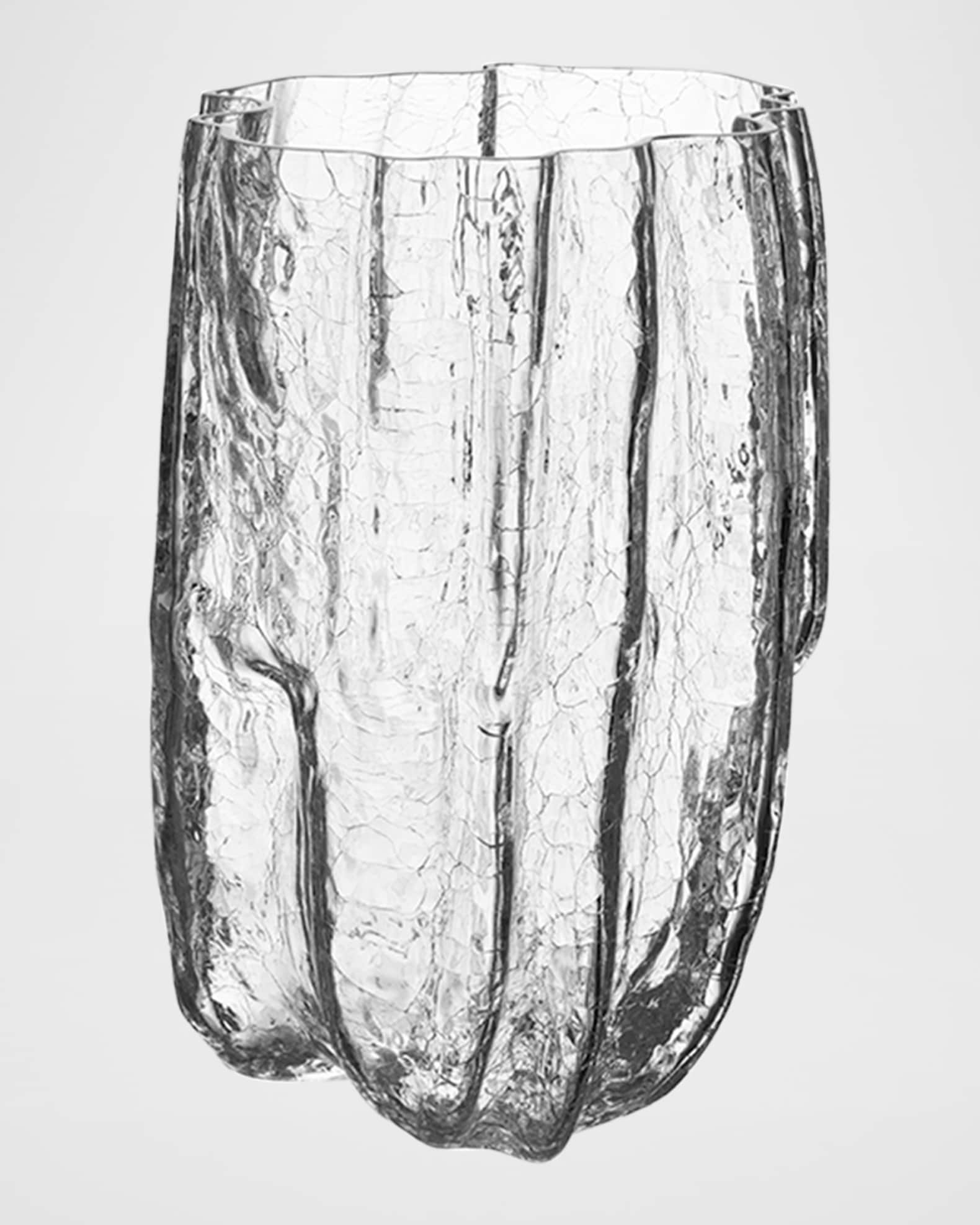 Crackle Tall Crystal Vase 1
