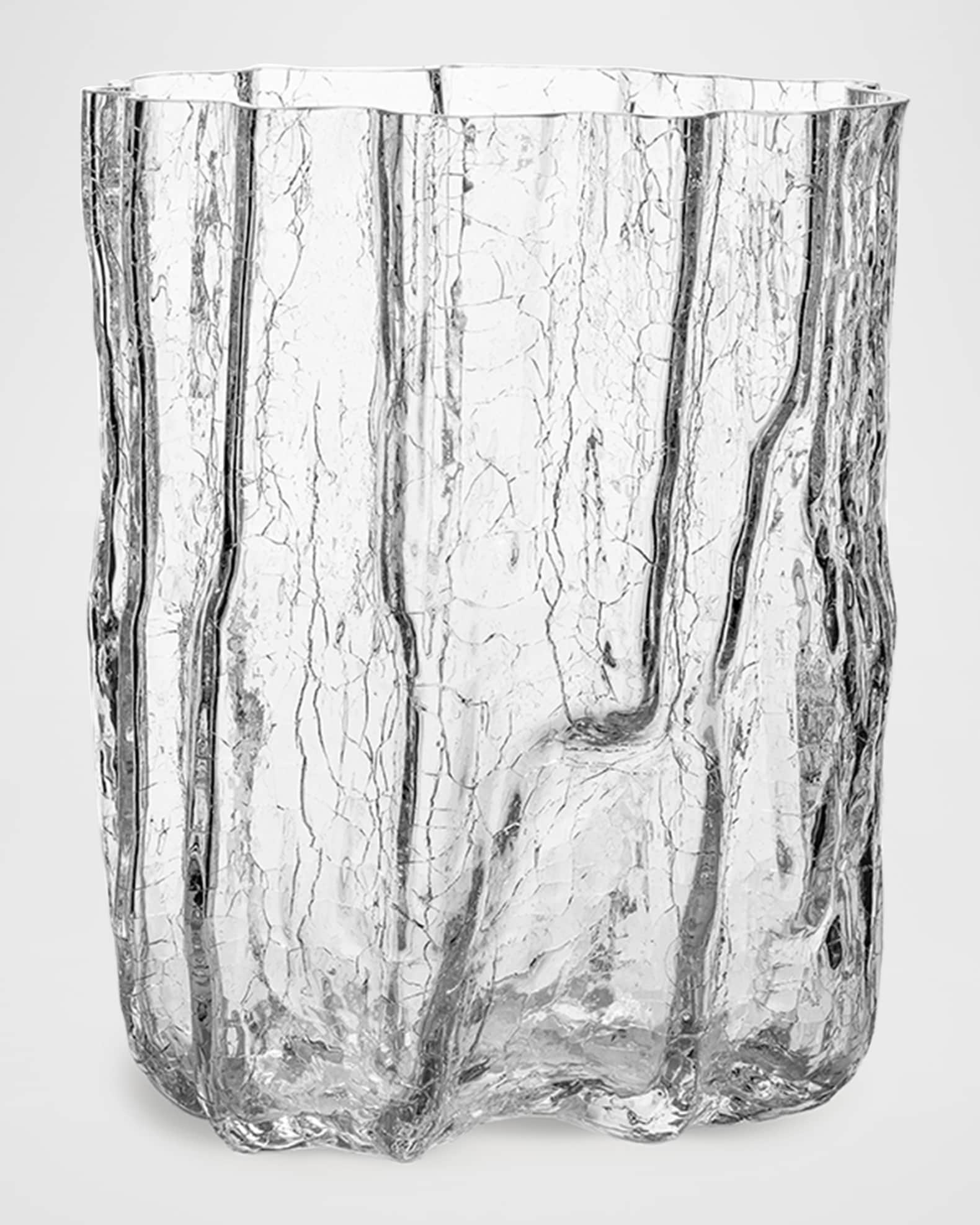 Crackle Tall Crystal Vase 0