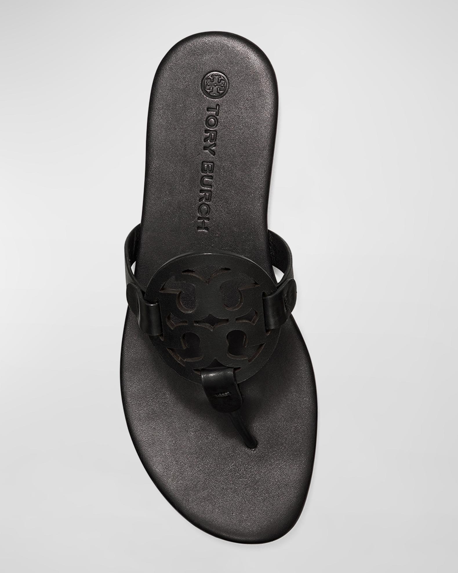 black leather tory burch sandals