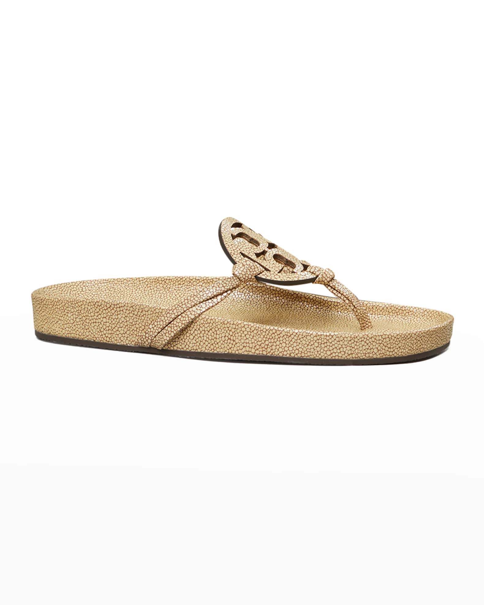 tory burch miller cloud leather thong slides